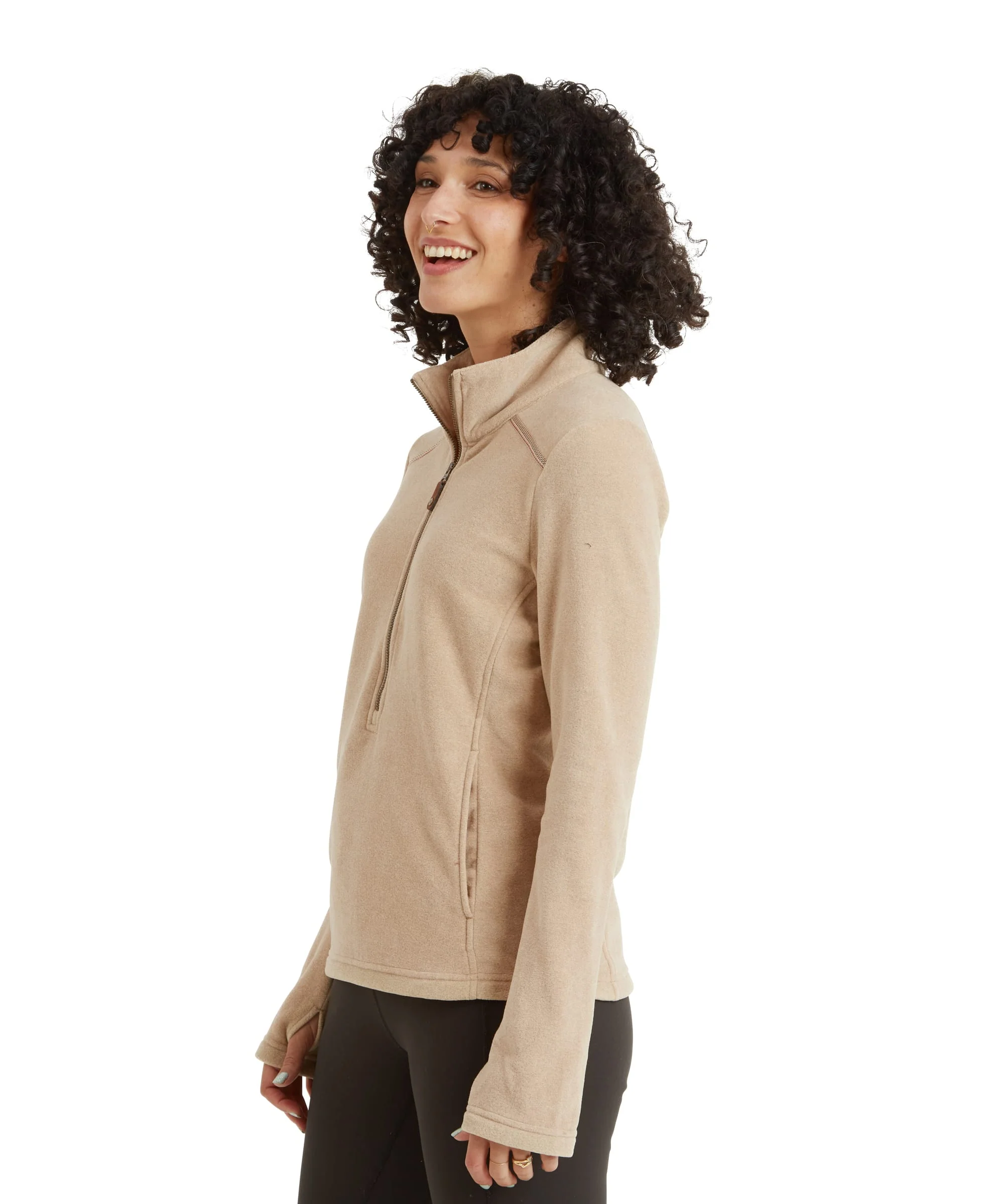 Rolpa Eco Fleece Pullover Zip - Bardiya Sand - Image 4
