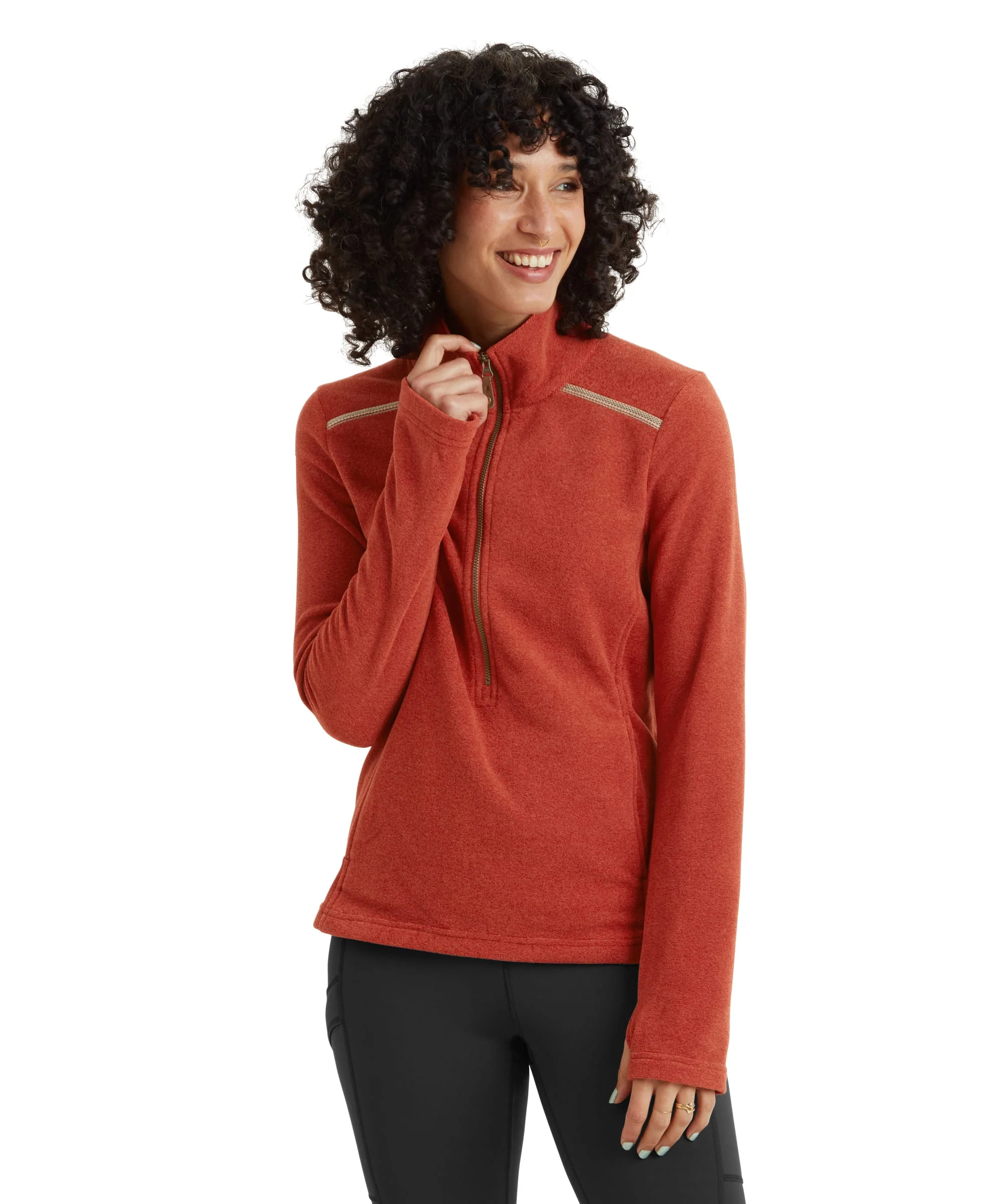Rolpa Eco Fleece Pullover Zip - Rust - Image 2