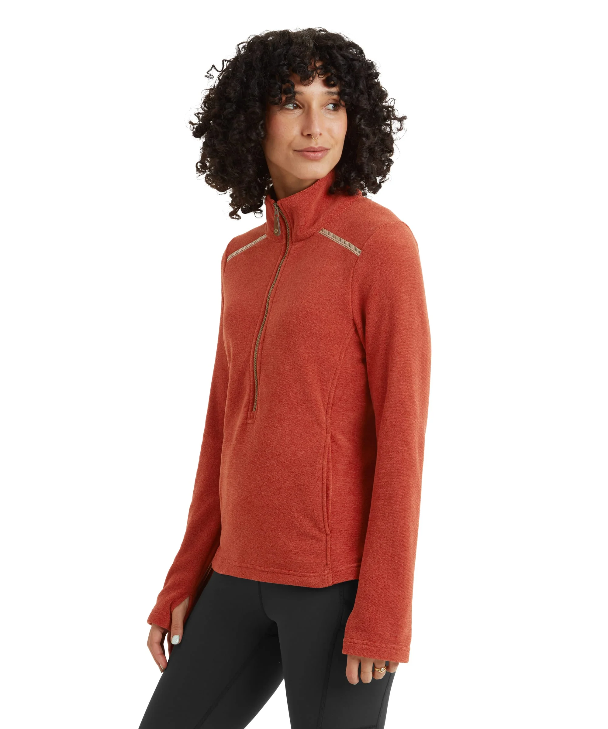Rolpa Eco Fleece Pullover Zip - Rust - Image 4