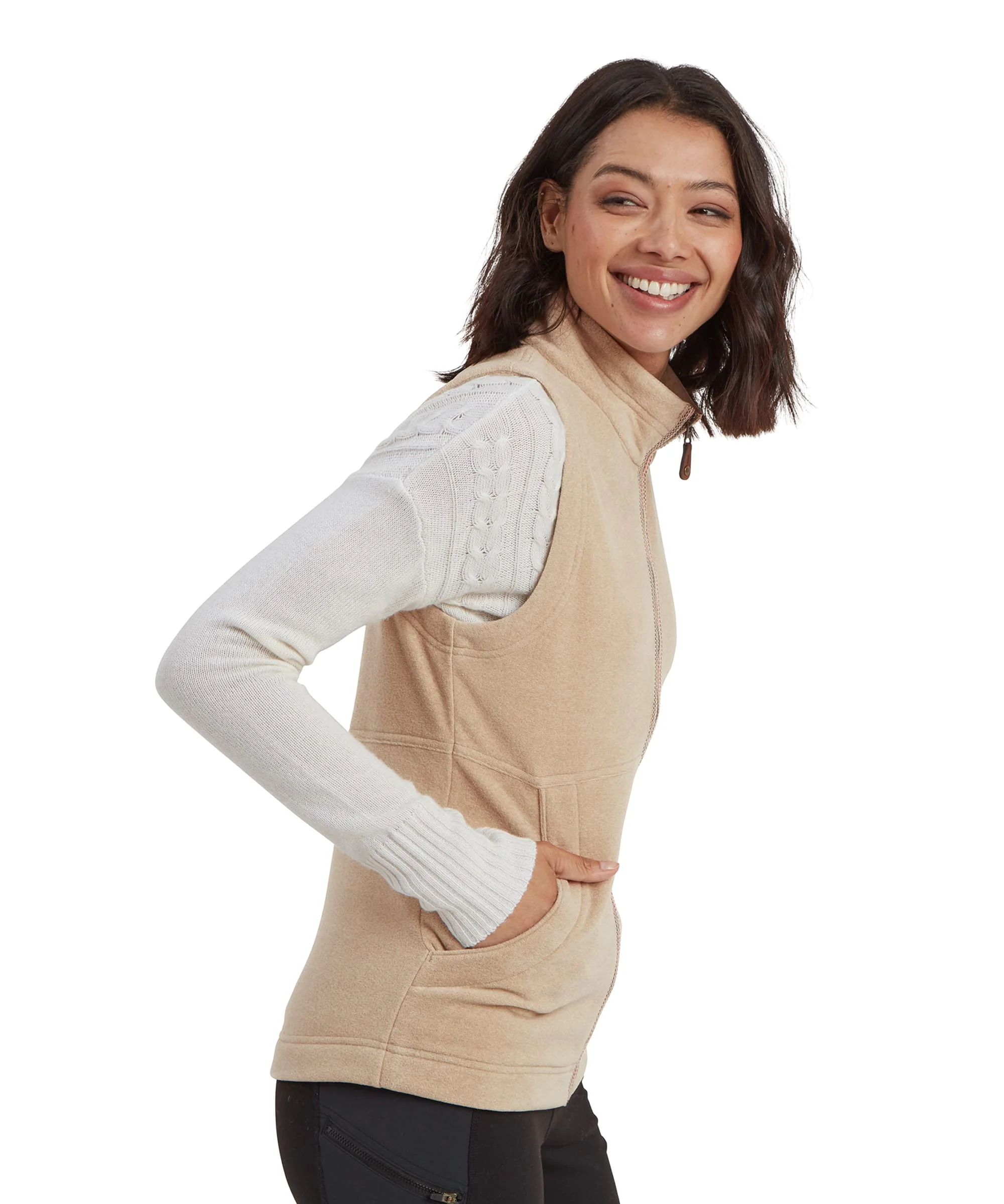 Rolpa Eco Fleece Vest - Bardiya Sand - Image 4