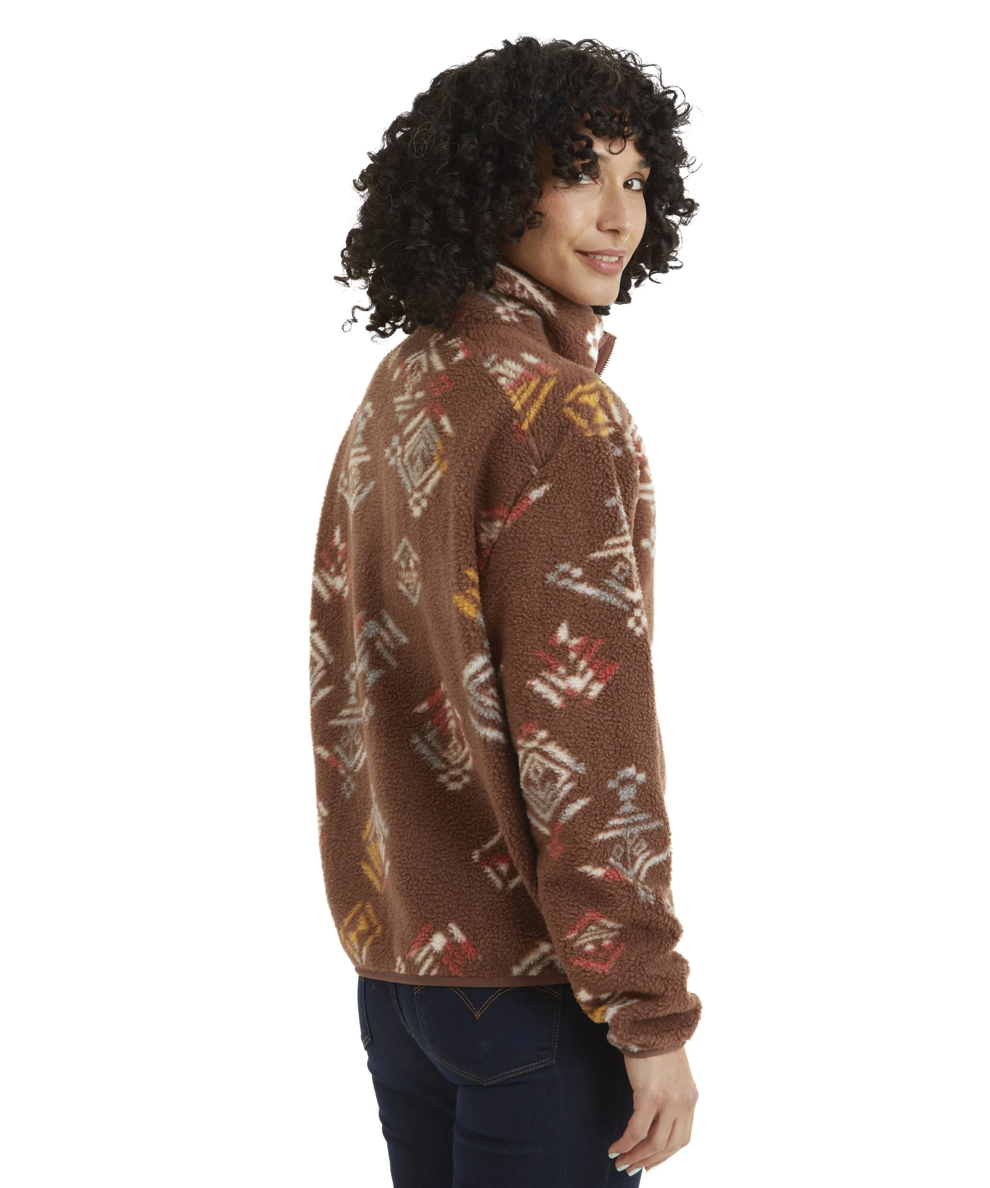 Uddesya Sherpa Fleece Jacket - Cappuccino Yathra - Image 5