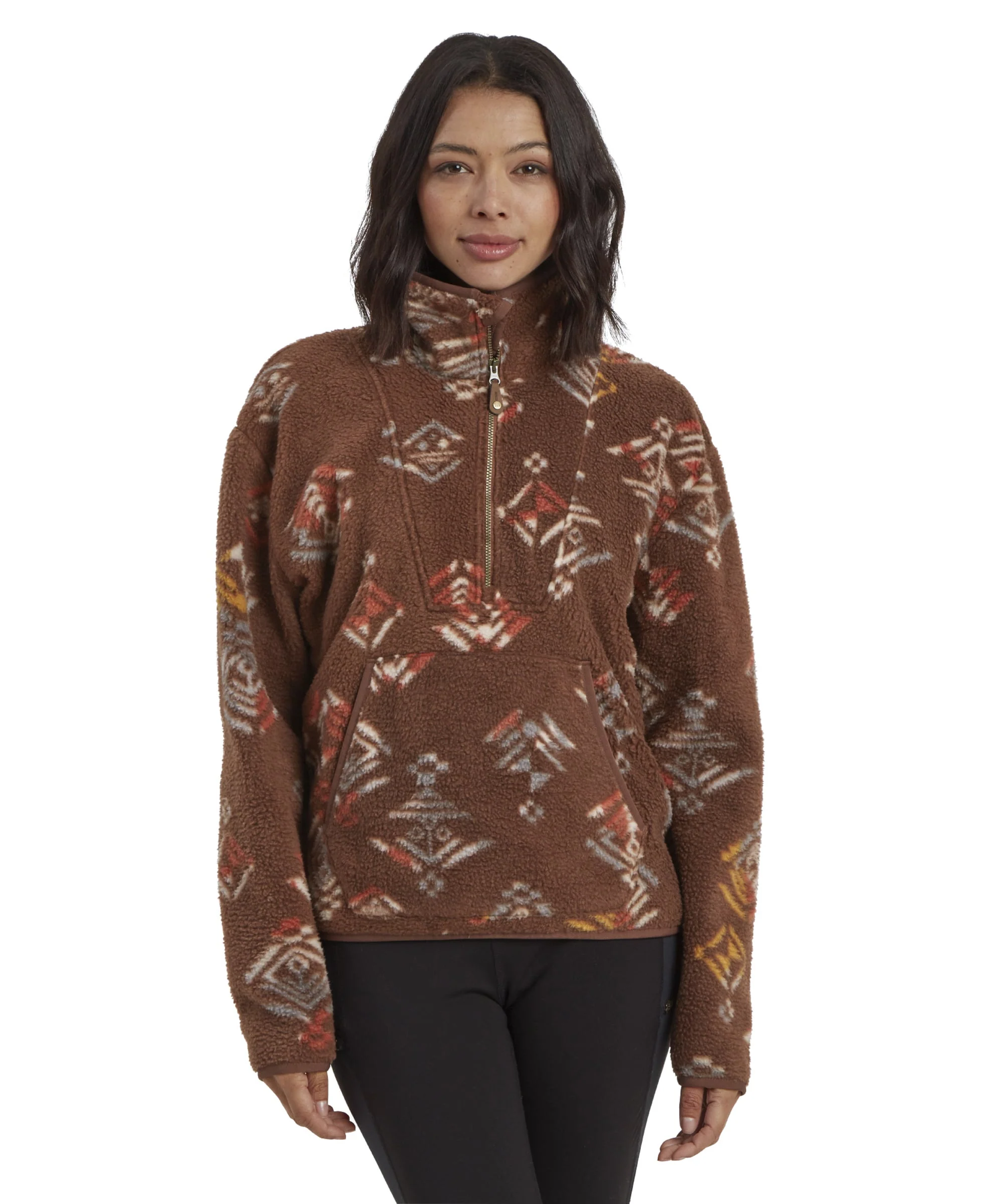 Uddesya Quarter Zip Sherpa Jacket - Cappuccino Yathra - Image 2