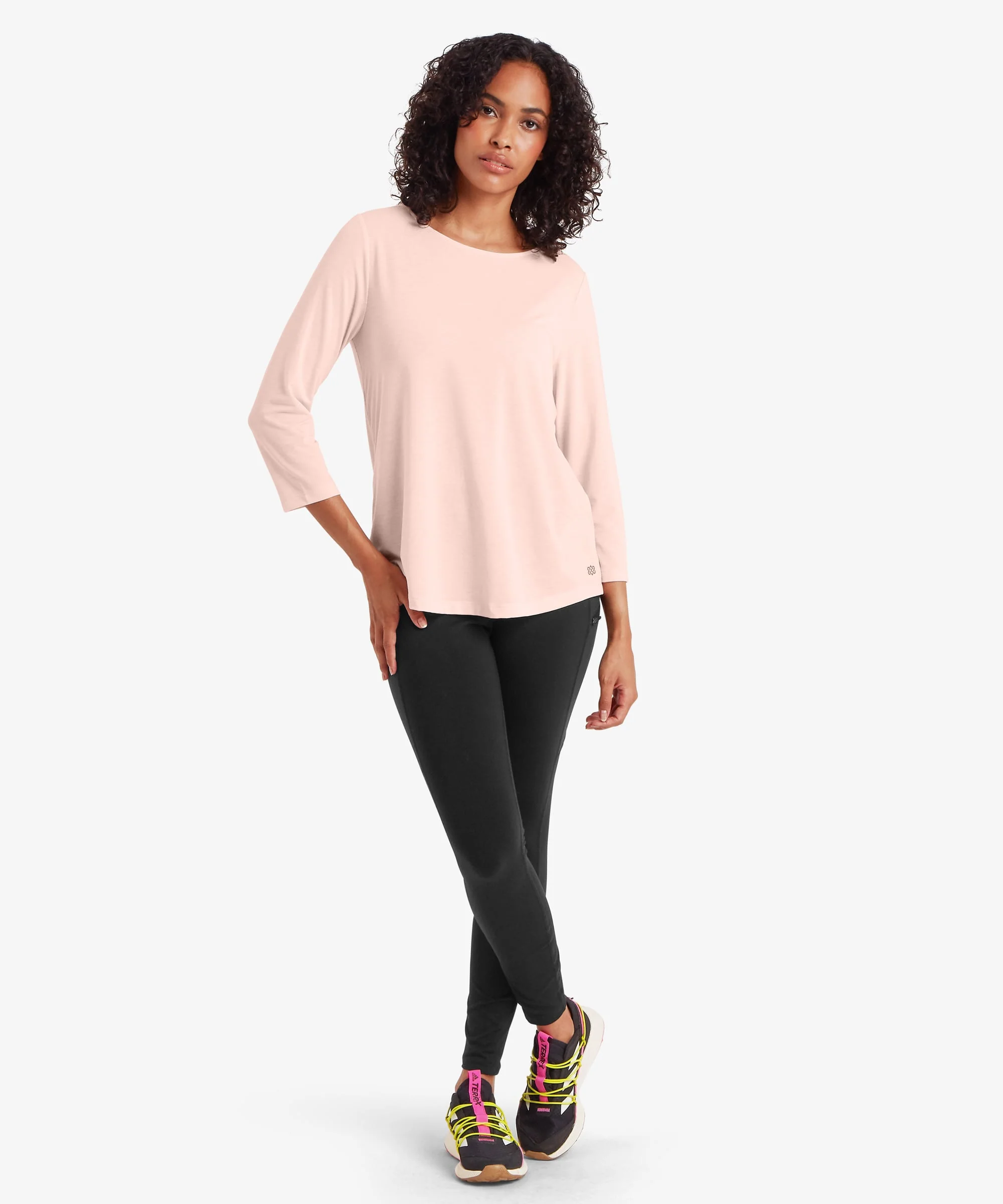 Asha 3 Quarter Sleeve Top - Light Rose Gold - Image 3