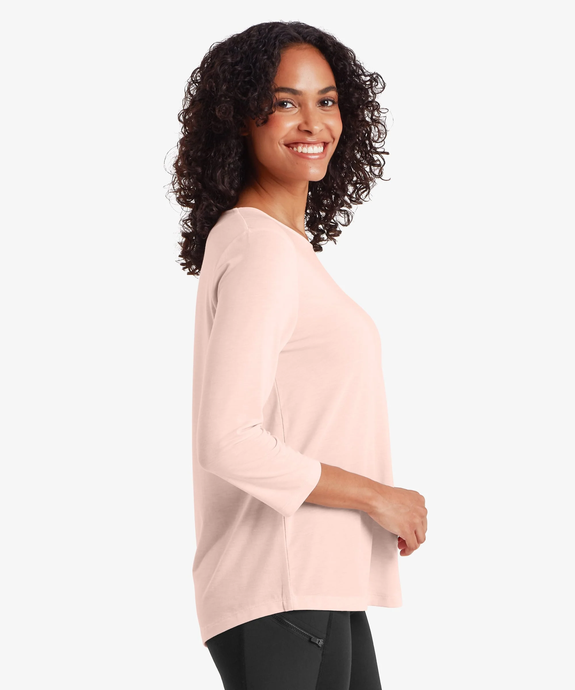 Asha 3 Quarter Sleeve Top - Light Rose Gold - Image 4