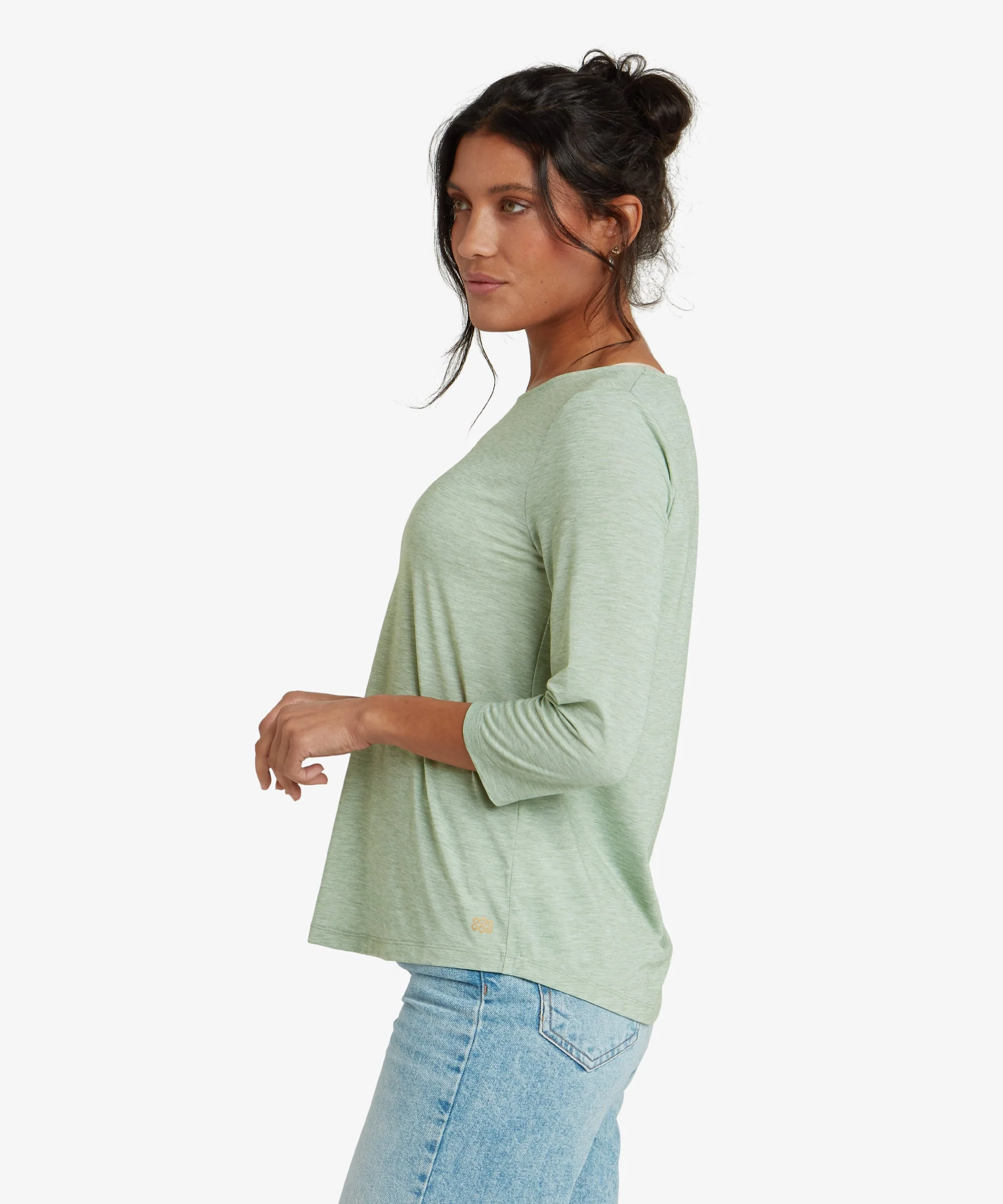 Asha 3 Quarter Sleeve Top - Thyme - Image 4