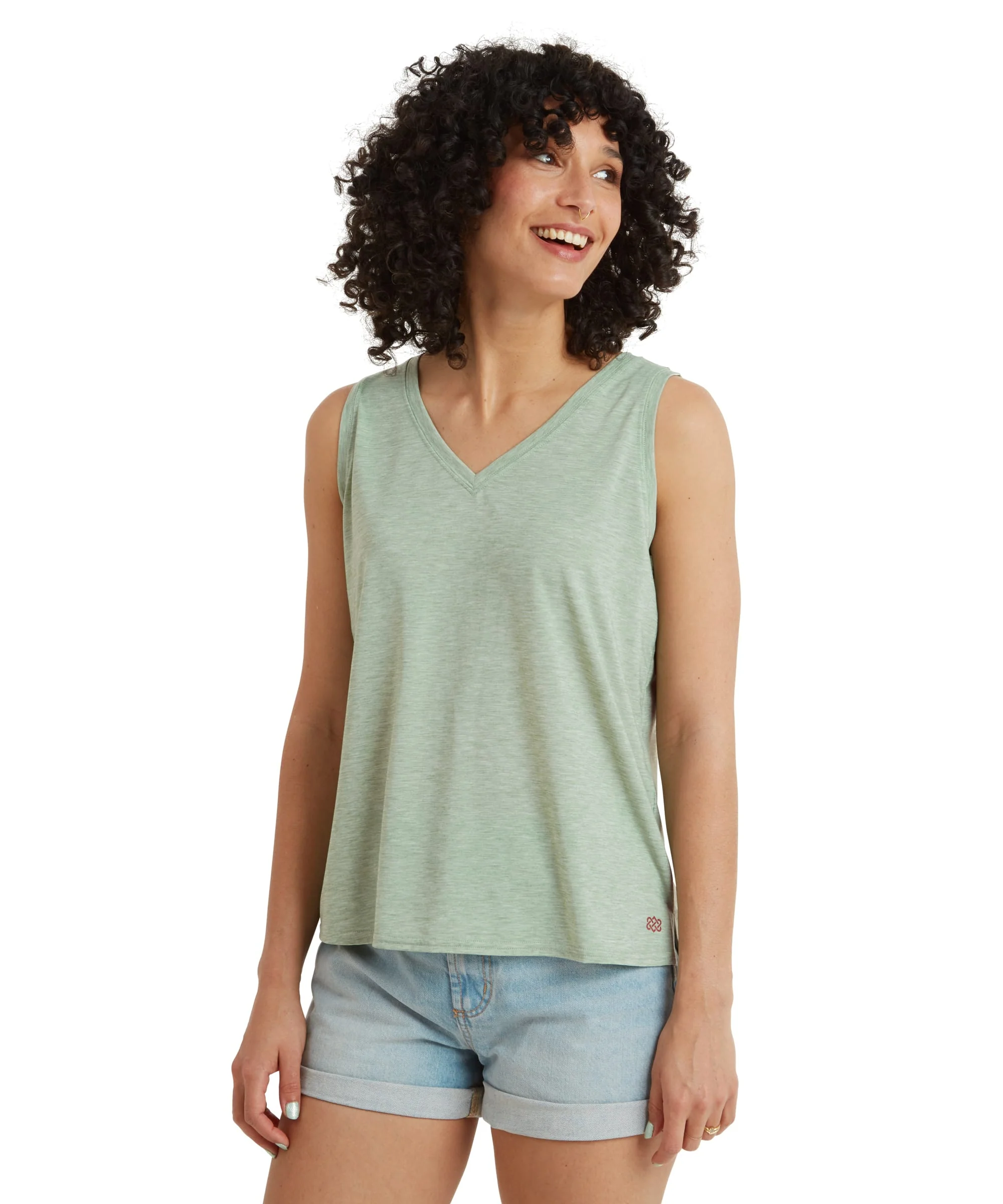 Asha V-Neck Tank Top - Thyme - Image 2