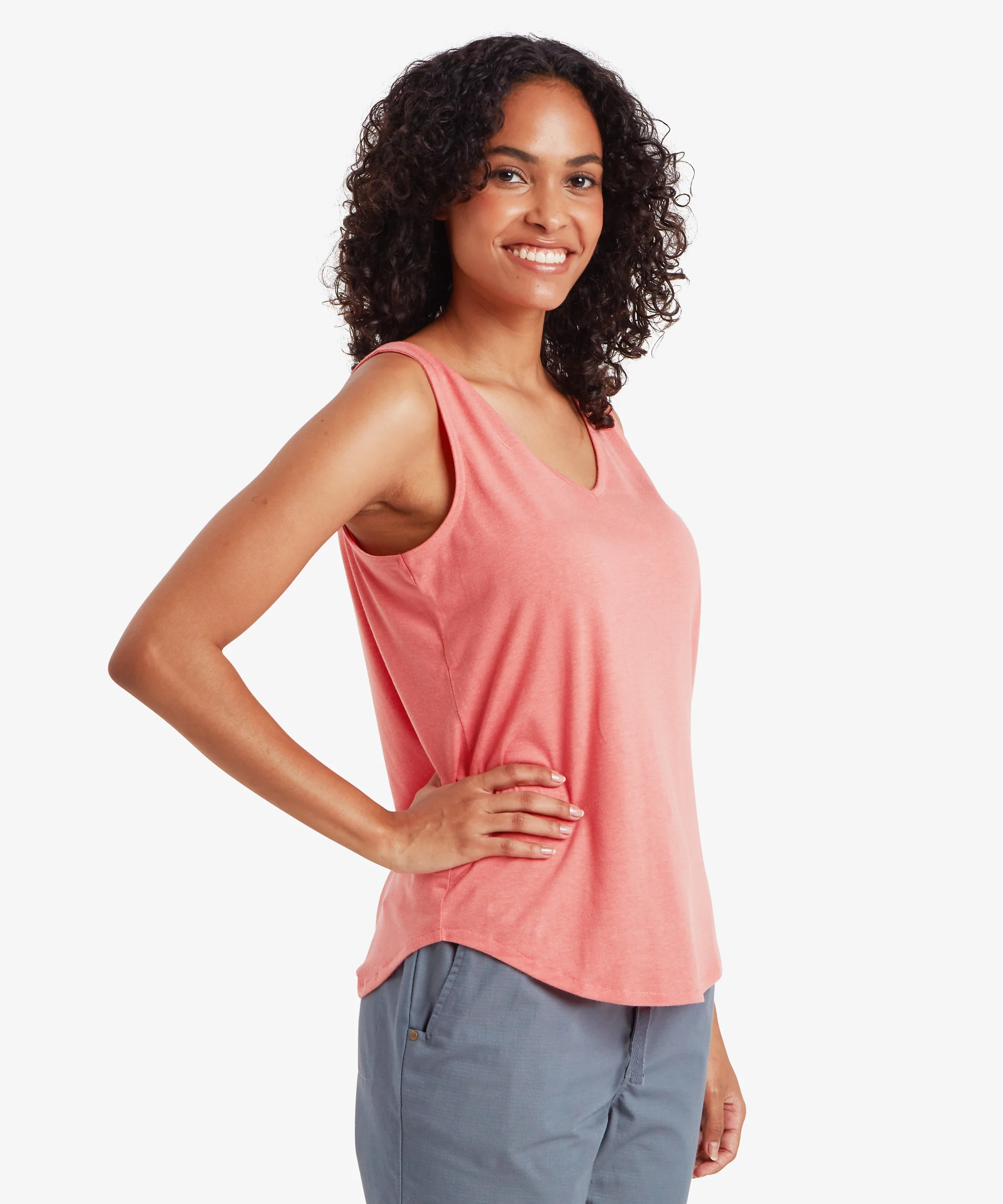 Bali V-Neck Tank Top - Rose Gold - Image 4