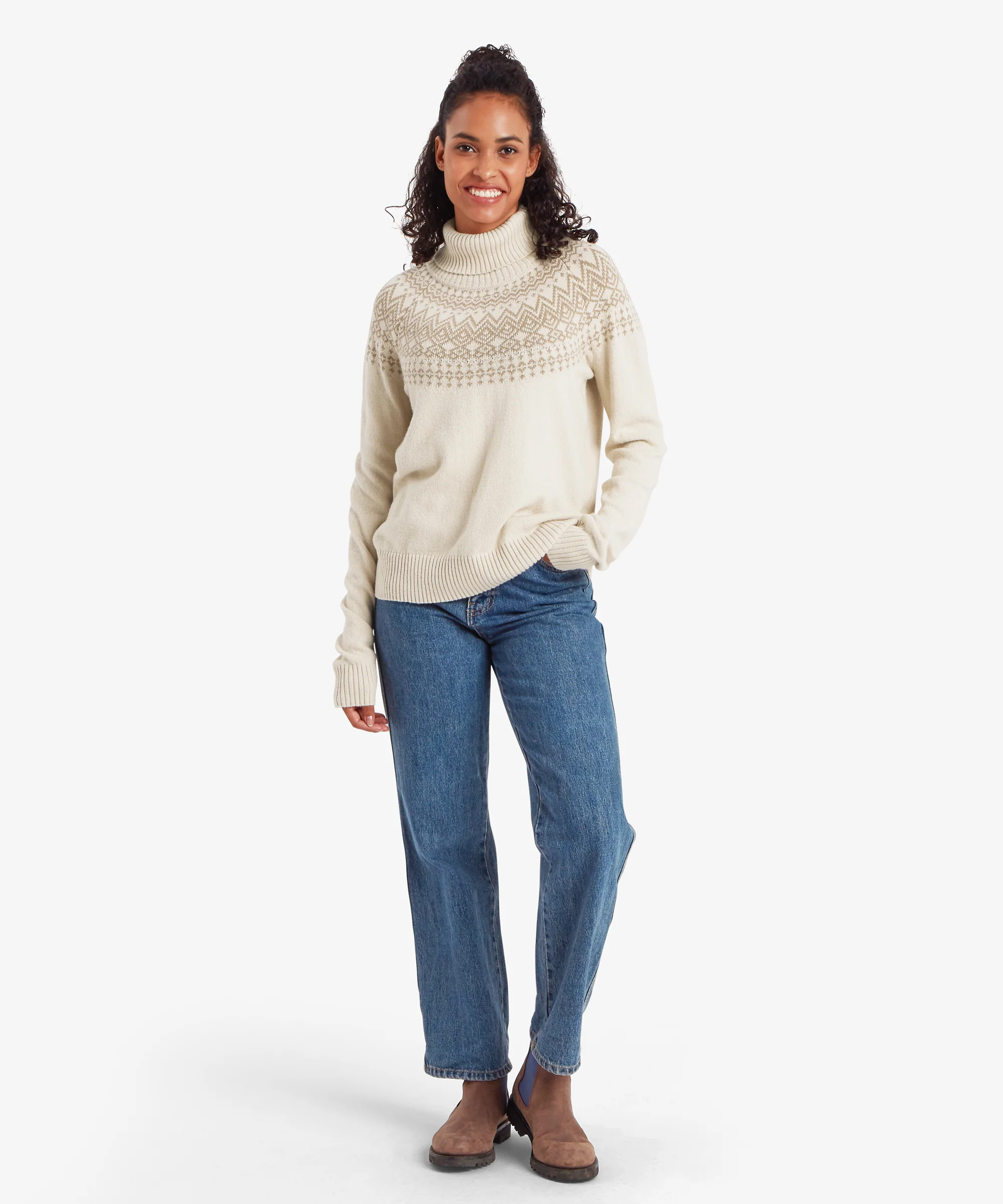 Camkilo Roll Neck Sweater - Ecru - Image 3