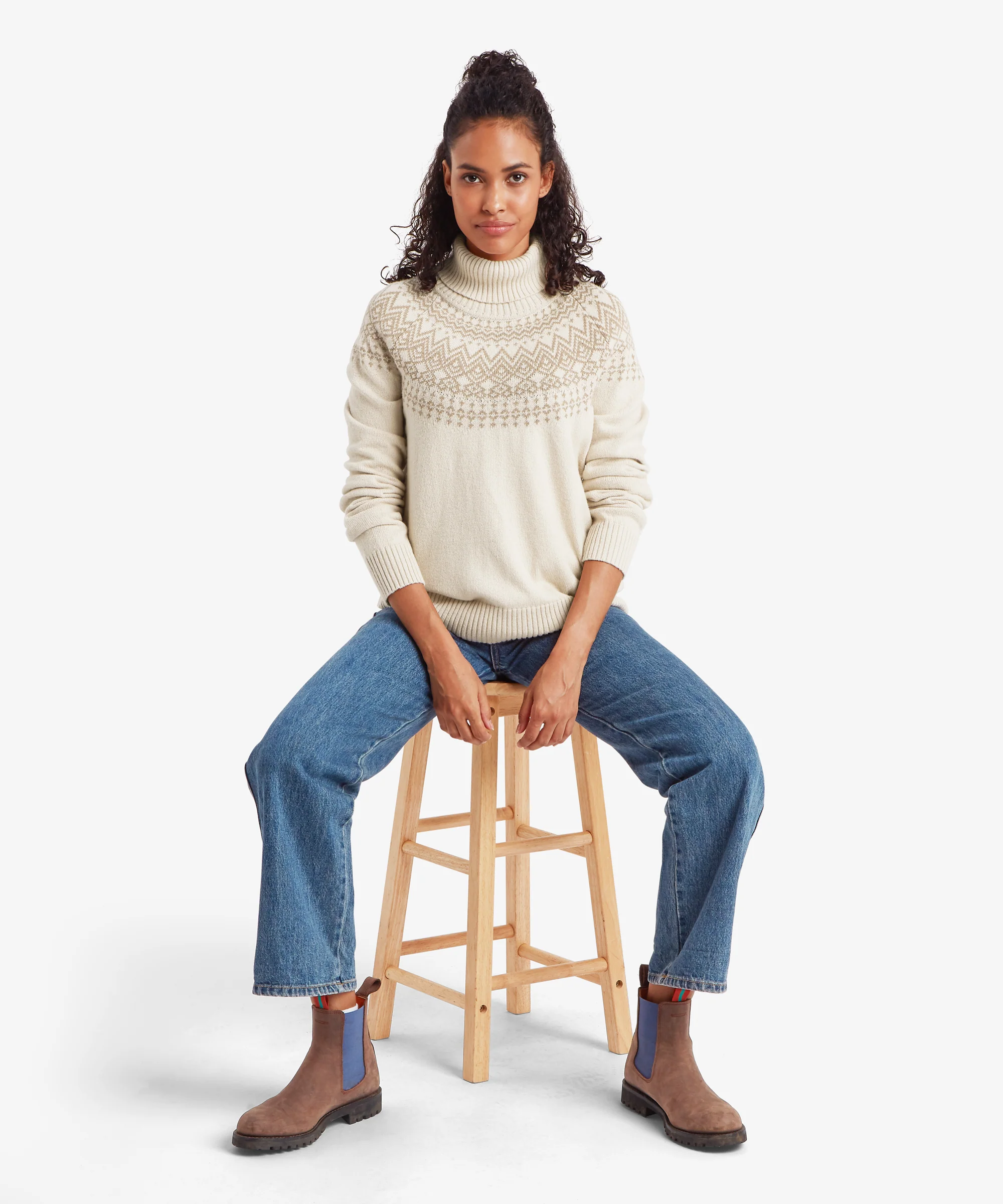 Camkilo Roll Neck Sweater - Ecru - Image 6