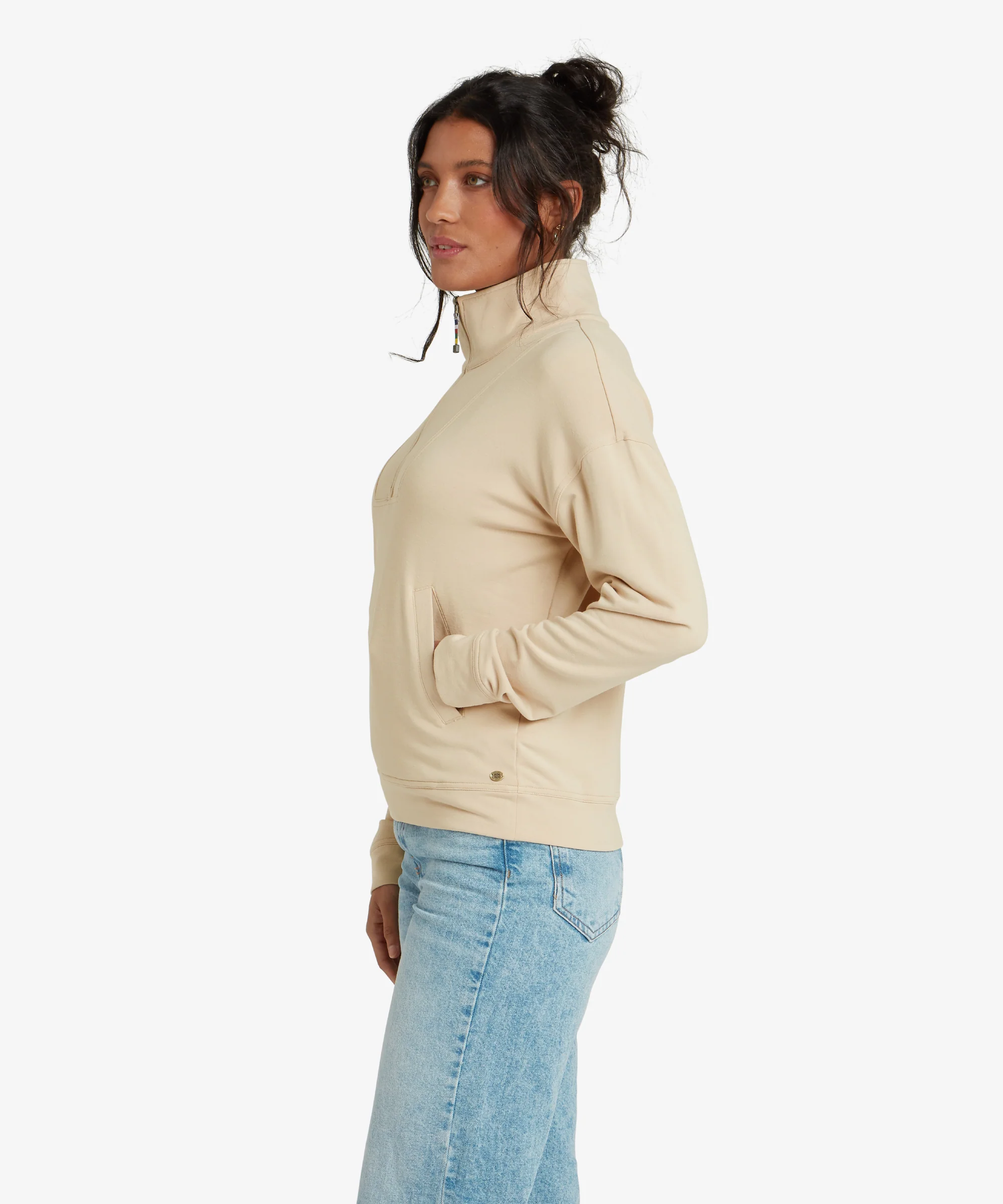 Dhyan Quarter Zip Sweatshirt - Cream - Image 4