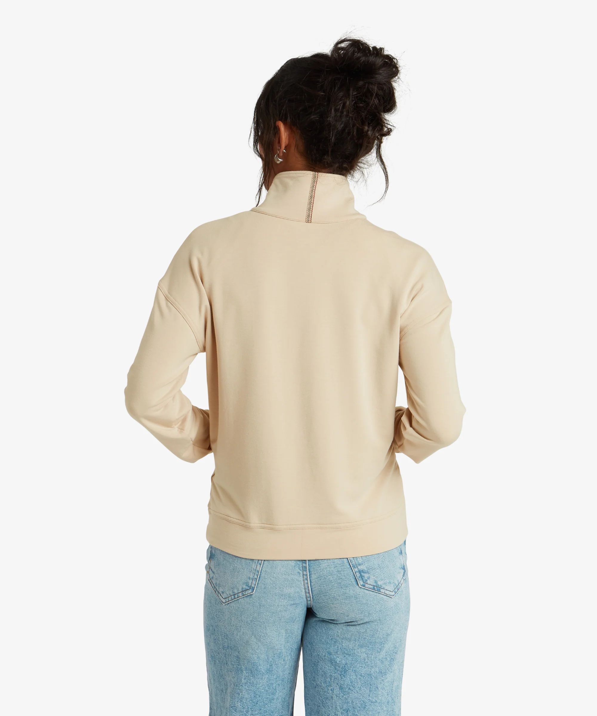 Dhyan Quarter Zip Sweatshirt - Cream - Image 5