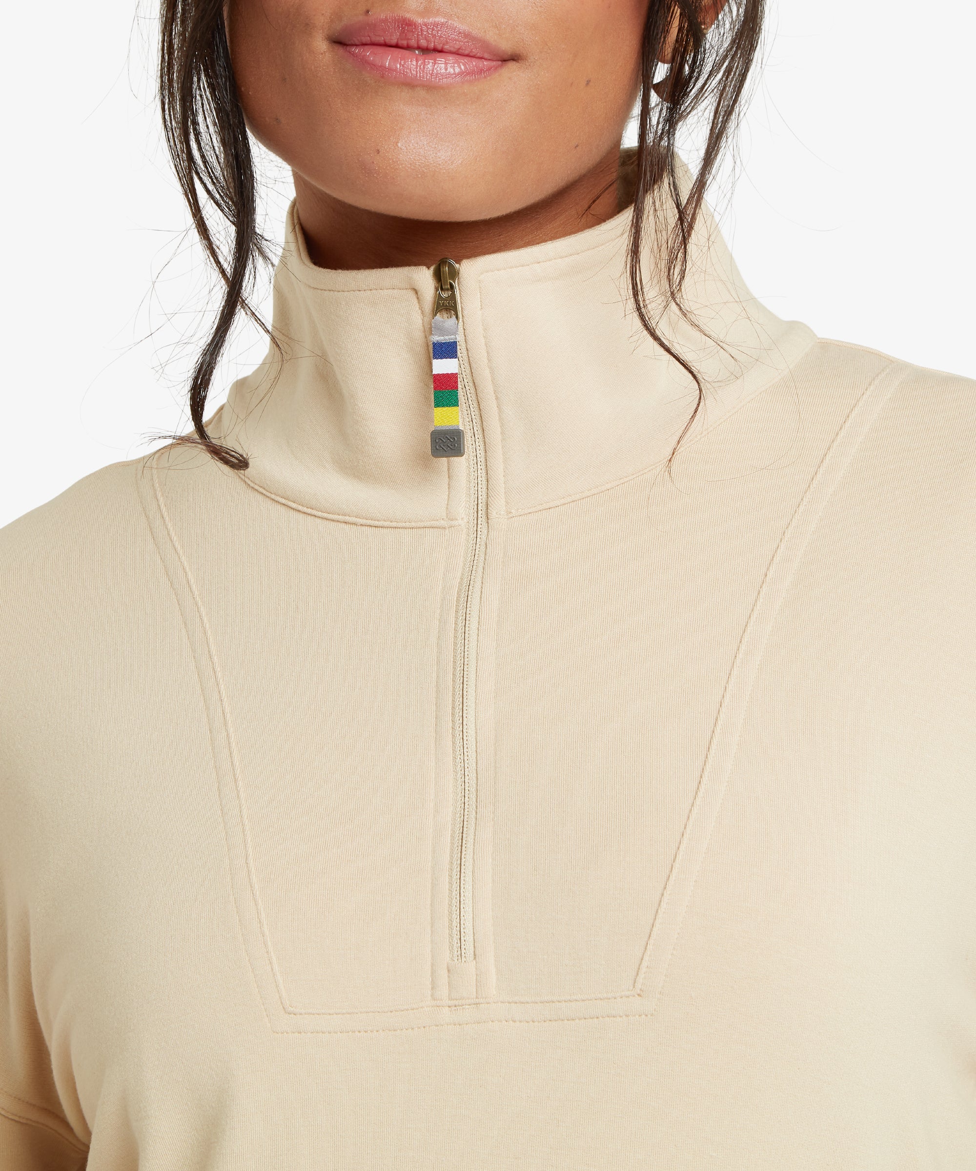Dhyan Quarter Zip Sweatshirt - Cream - Image 6