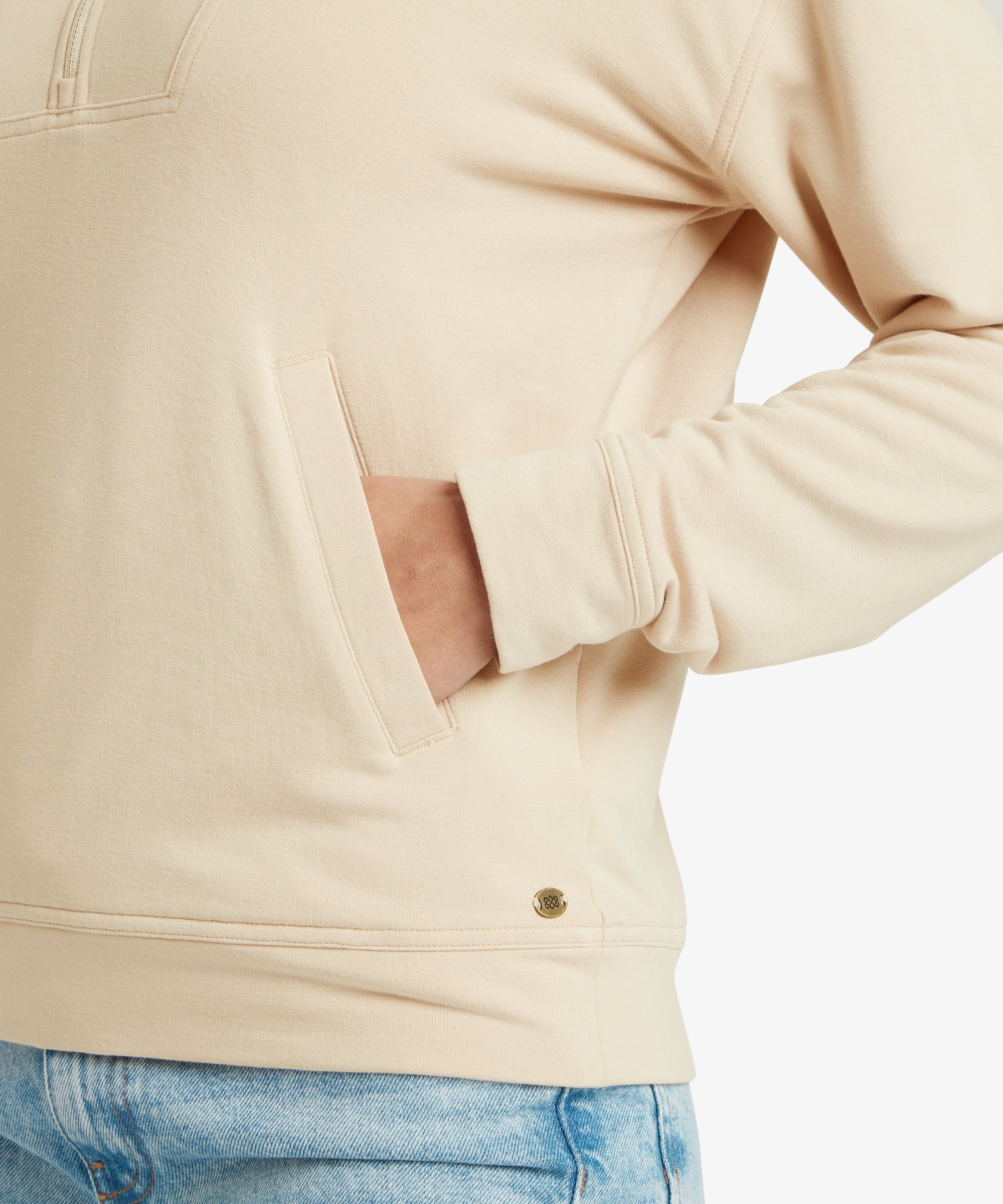 Dhyan Quarter Zip Sweatshirt - Cream - Image 7