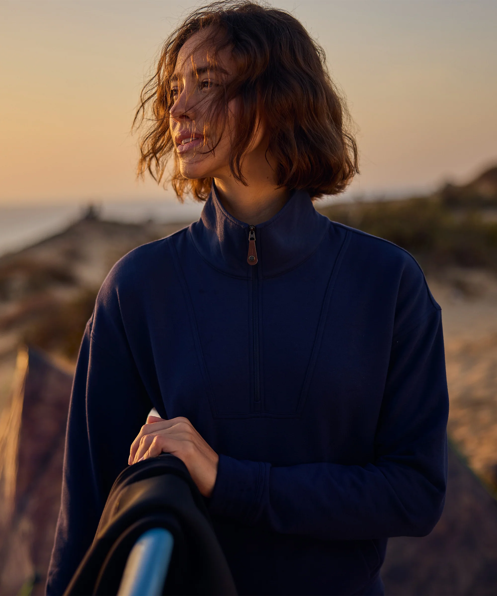Dhyan Quarter Zip Sweatshirt - Rathee Blue - Image 3