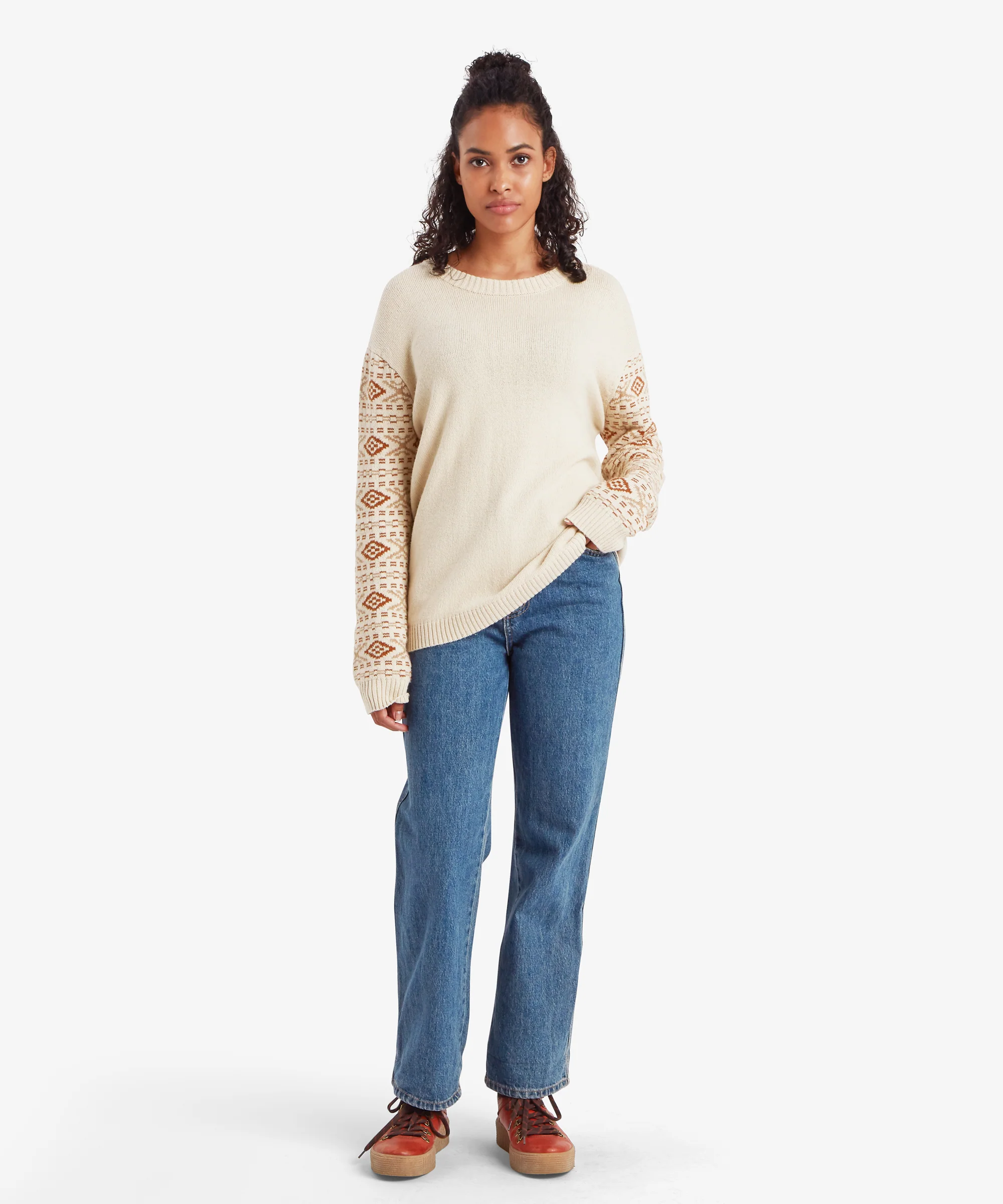 Dorje Crew Neck Sweater - Ecru - Image 3