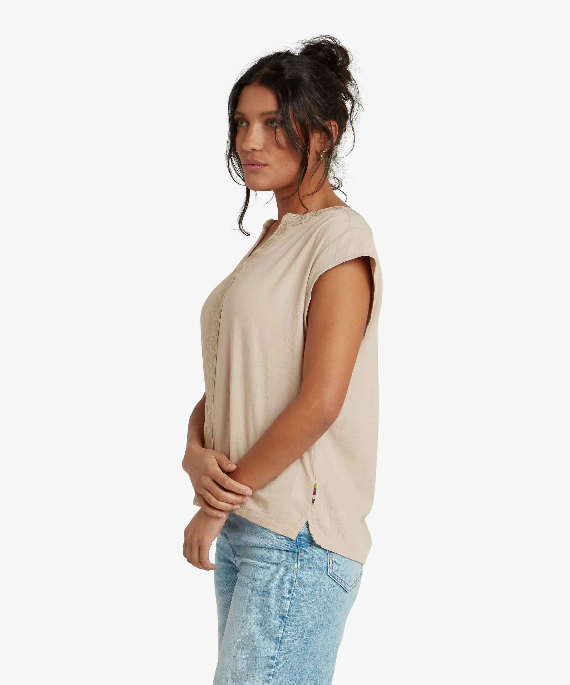Hara Cap Sleeve Top - Goa Sand - Image 8