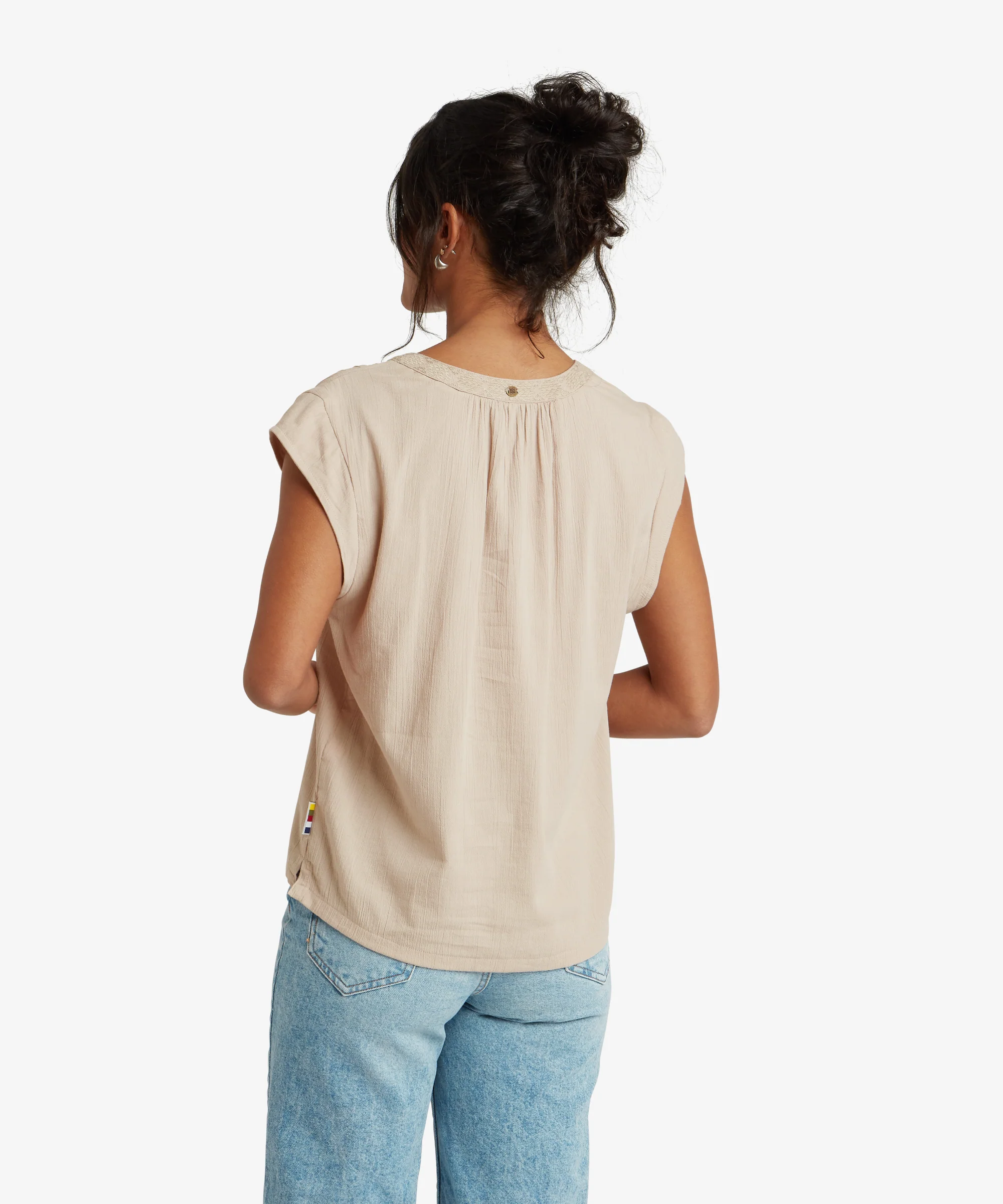 Hara Cap Sleeve Top - Goa Sand - Image 9