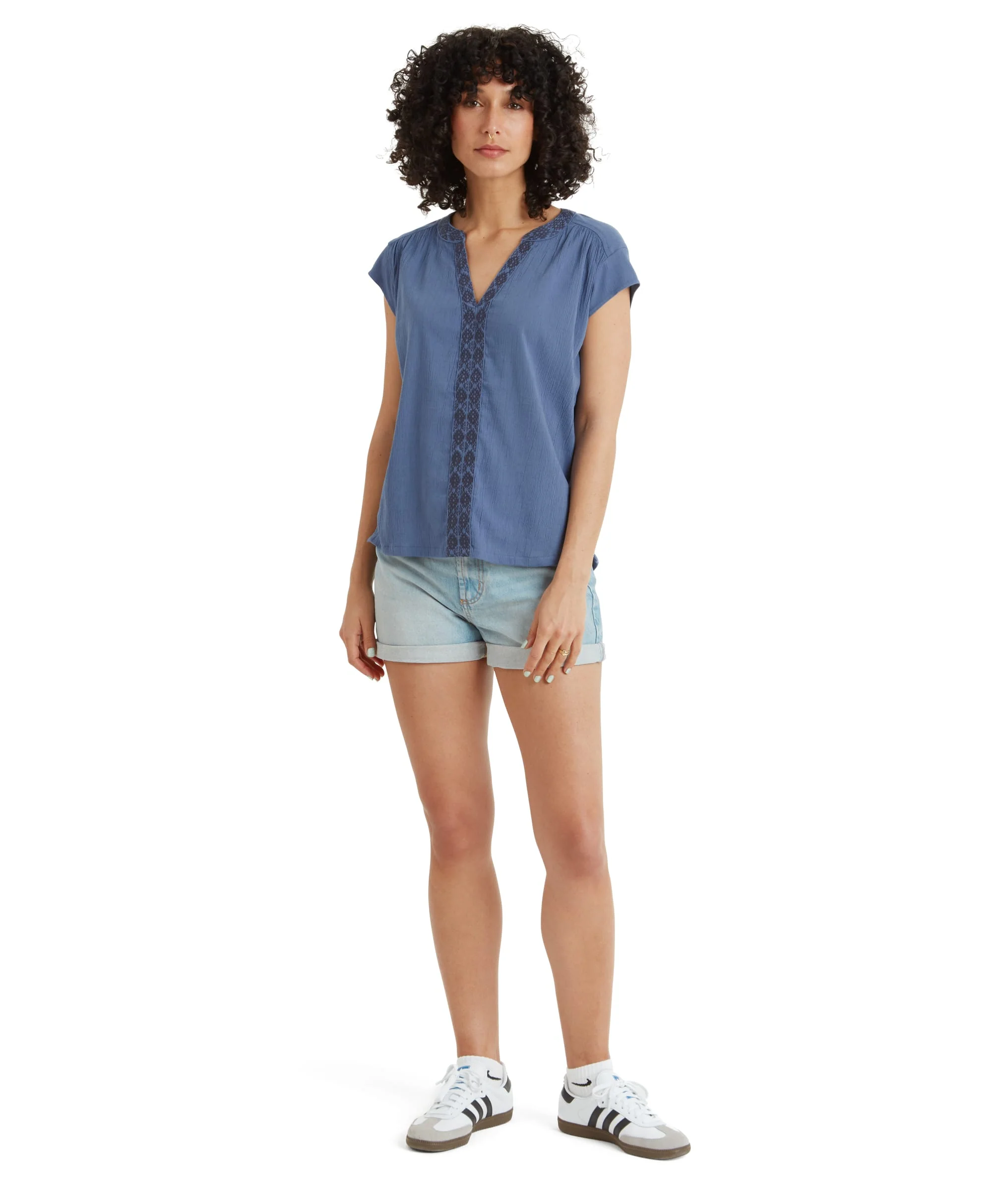 Hara Cap Sleeve Top - Seaport Blue - Image 3