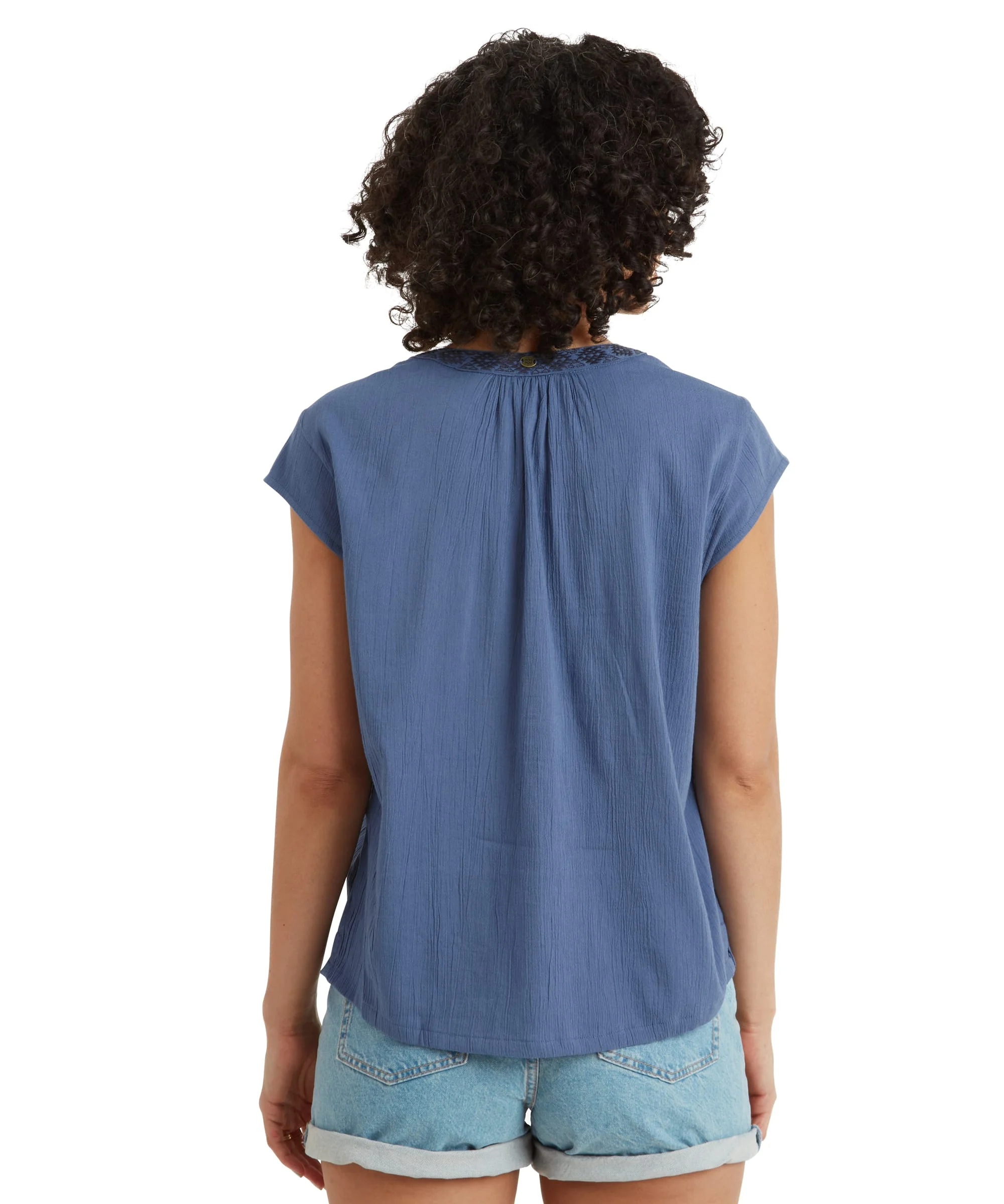 Hara Cap Sleeve Top - Seaport Blue - Image 5