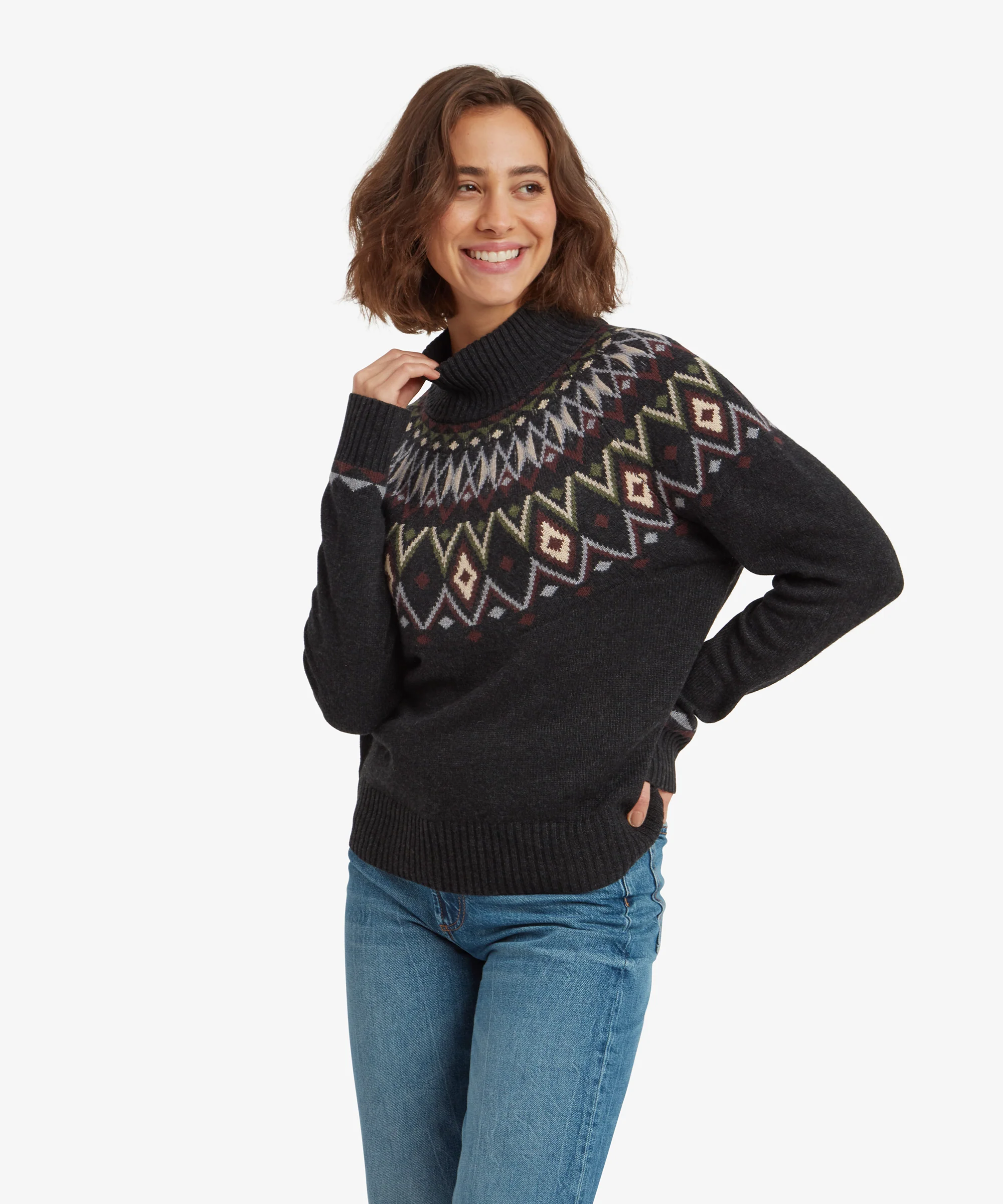 Indu Mock Neck Sweater - Black - Image 2