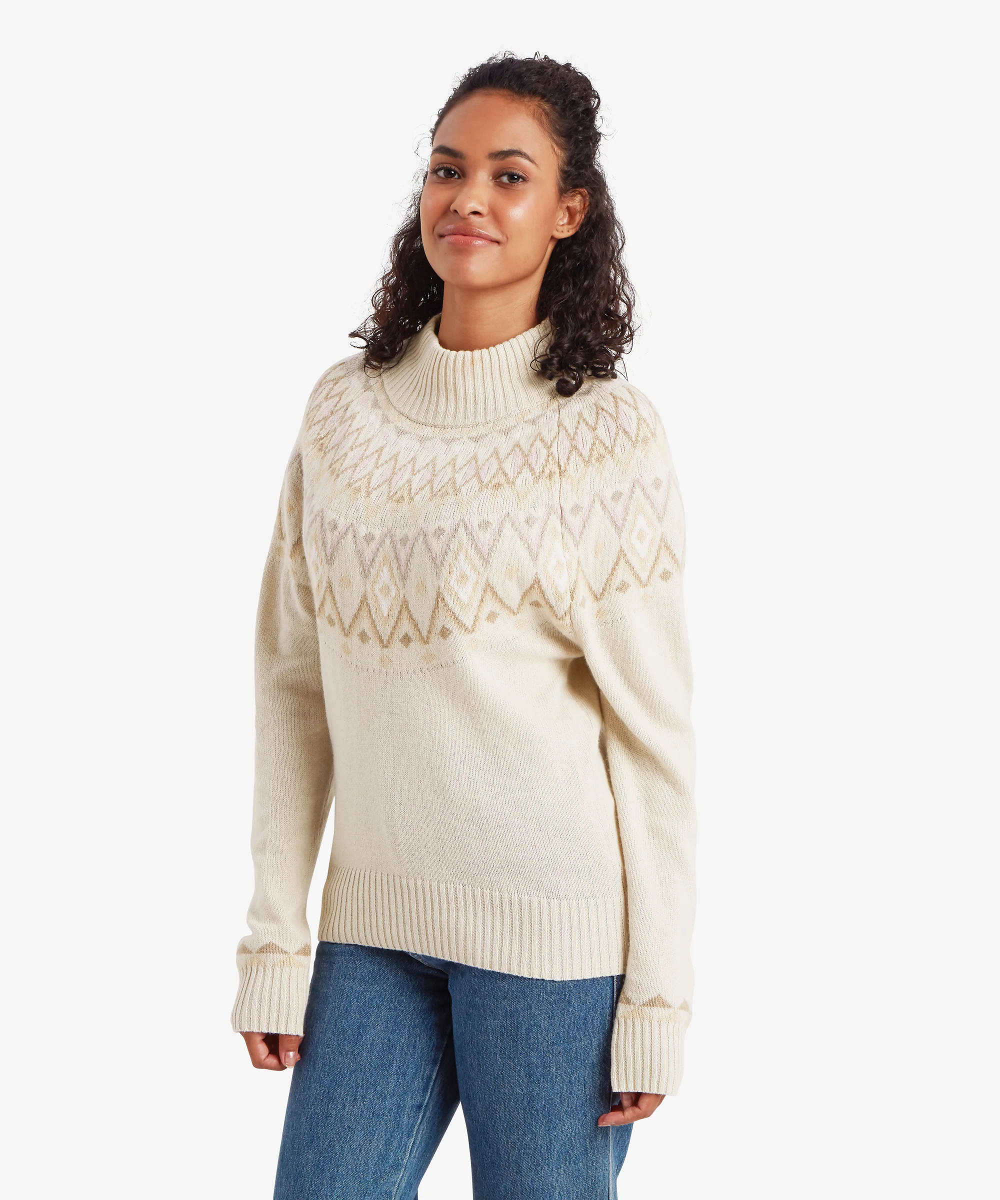 Indu Mock Neck Sweater - Ecru - Image 4
