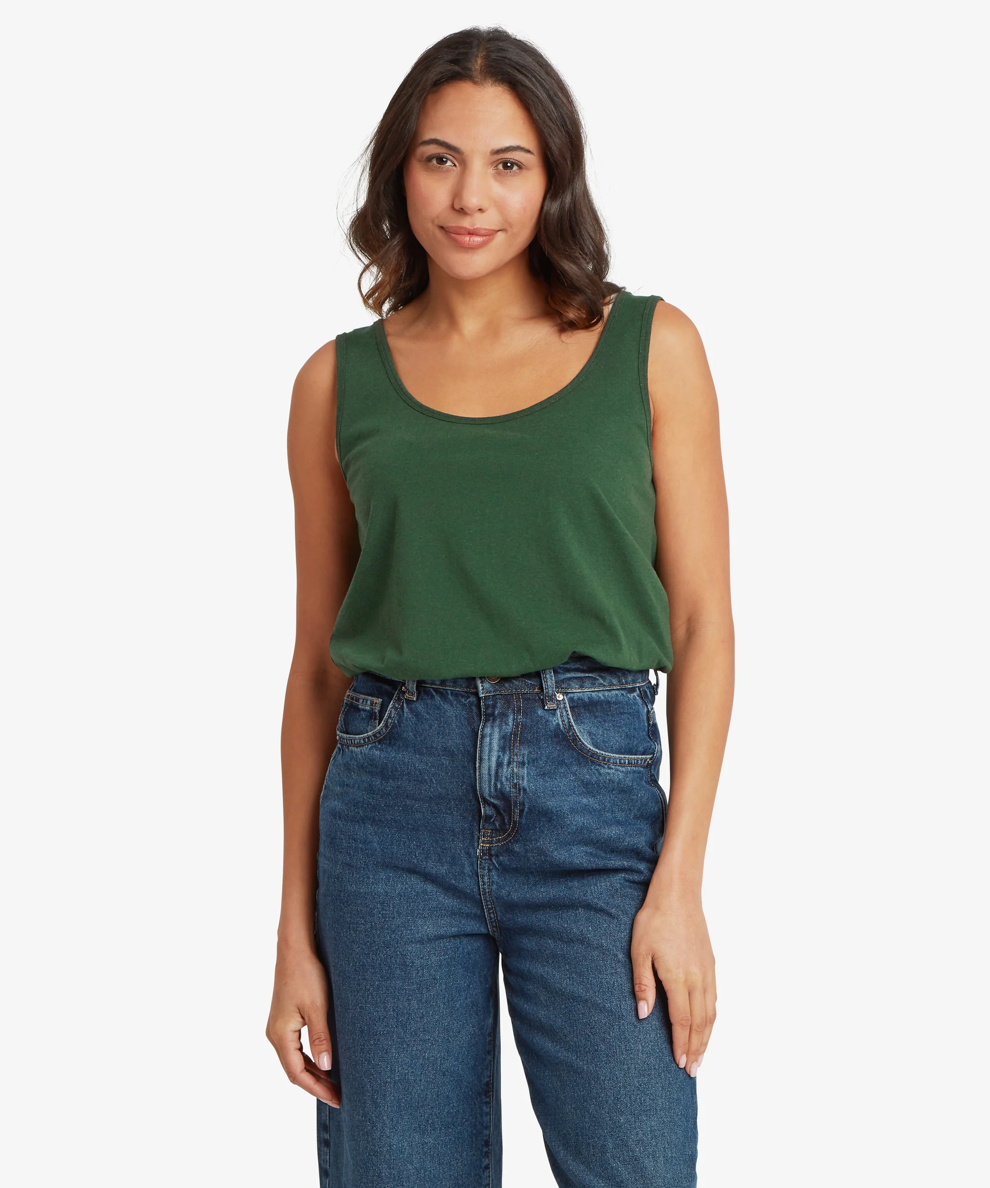 Jutnu Scoop Neck Tank Top - Spruce - Image 2