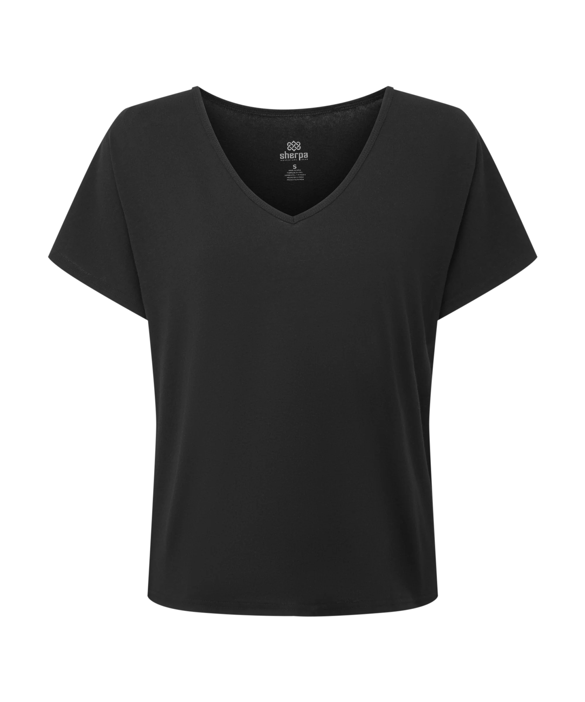 Jutnu V-Neck T-Shirt - Black