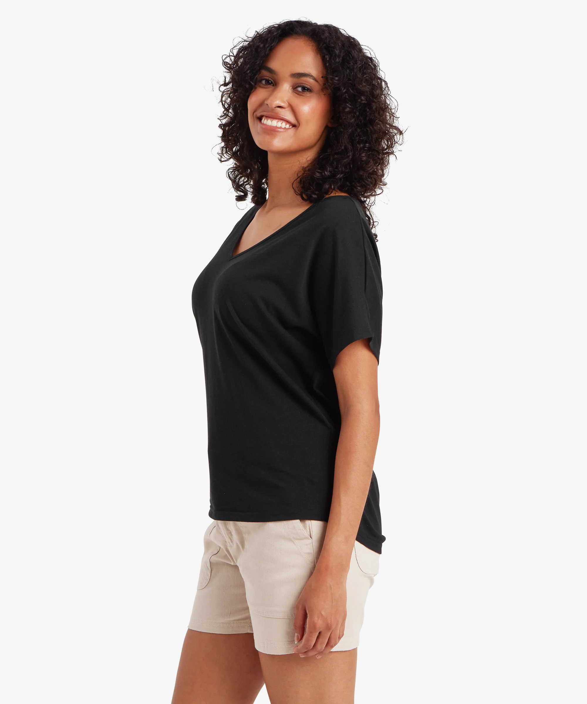 Jutnu V-Neck T-Shirt - Black - Image 4