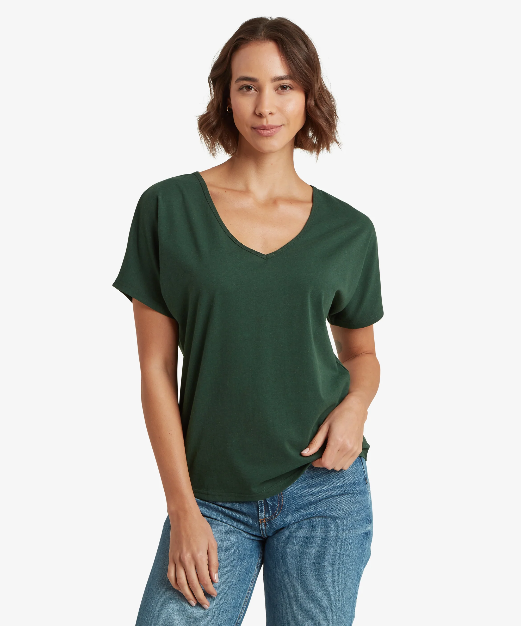 Jutnu V-Neck T-Shirt - Spruce - Image 2