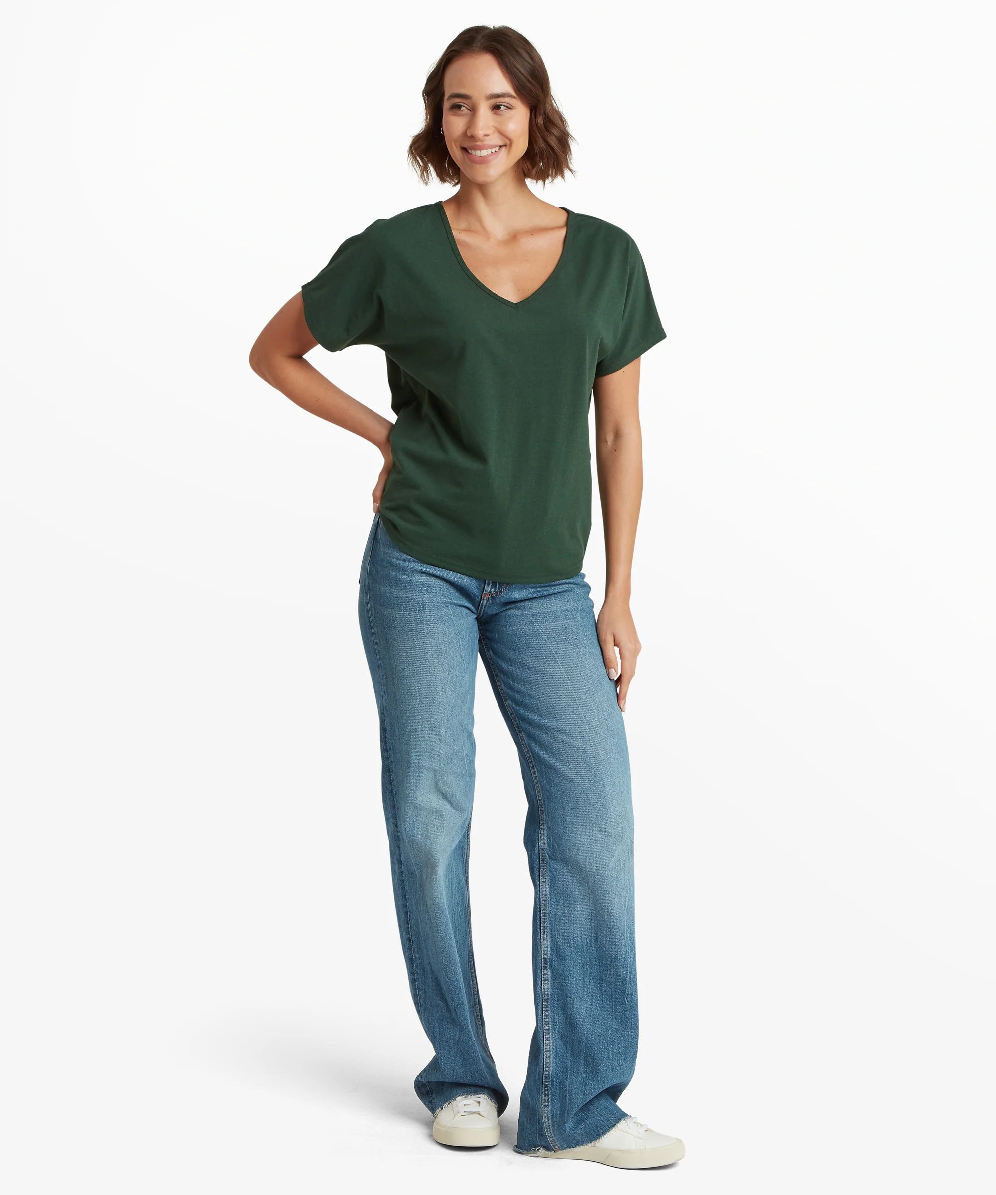 Jutnu V-Neck T-Shirt - Spruce - Image 3