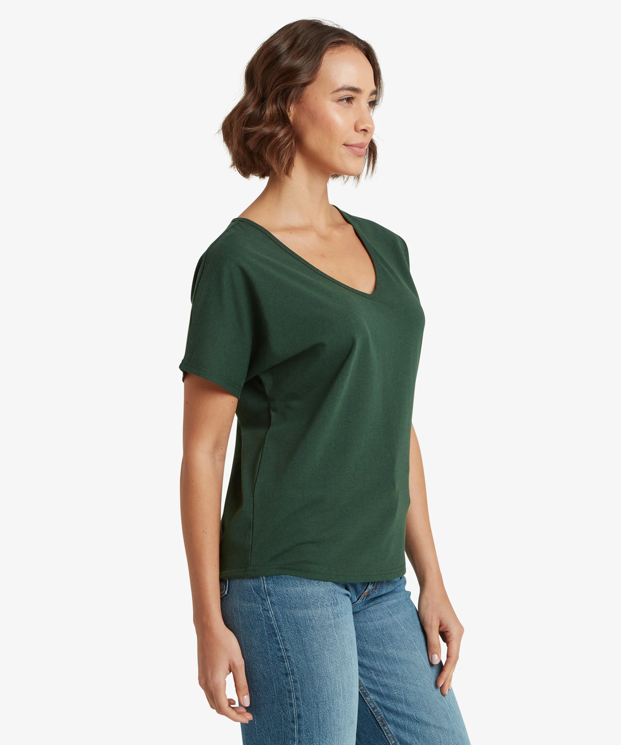 Jutnu V-Neck T-Shirt - Spruce - Image 4