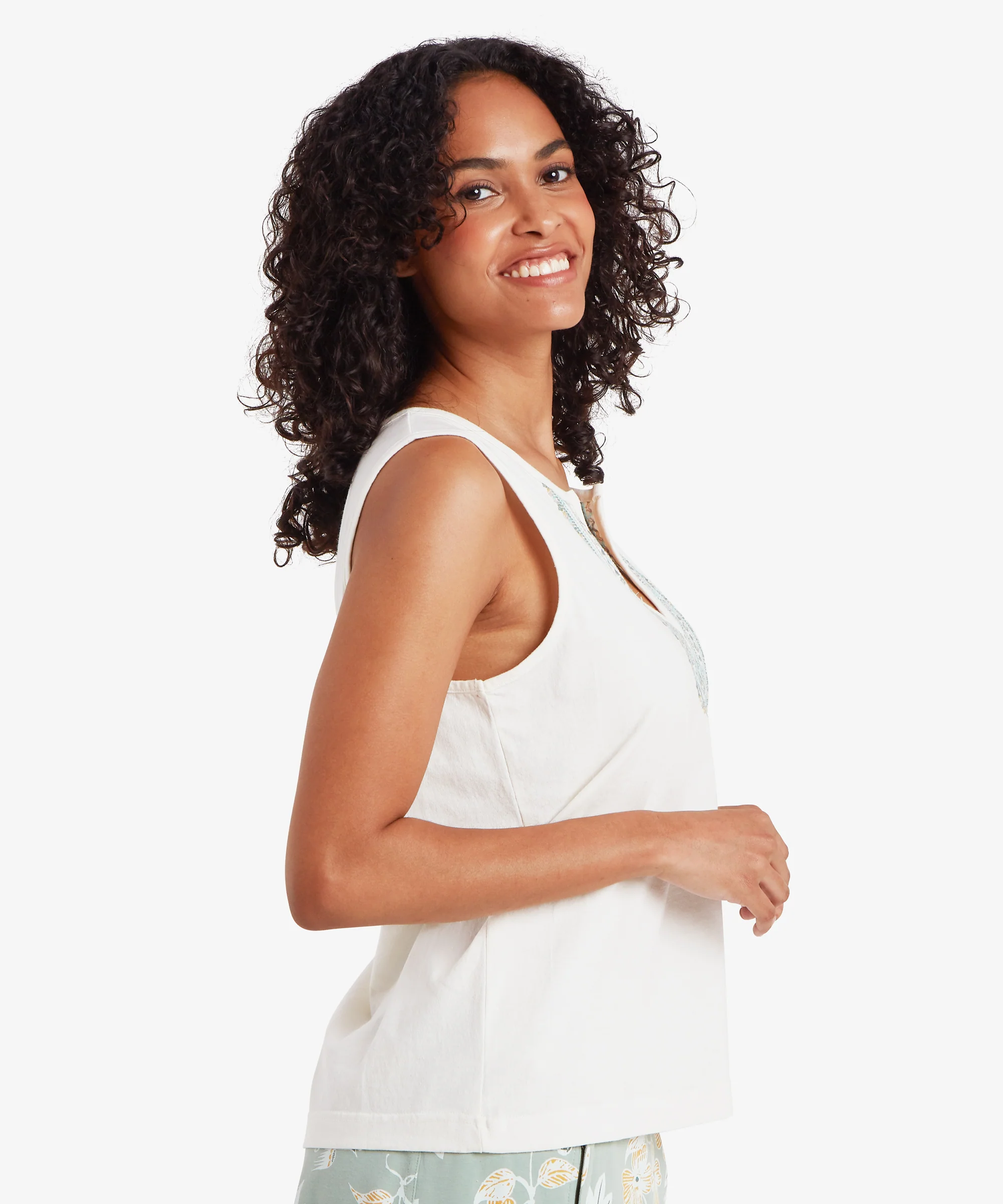 Kalindi Tank Top - Katha White - Image 4