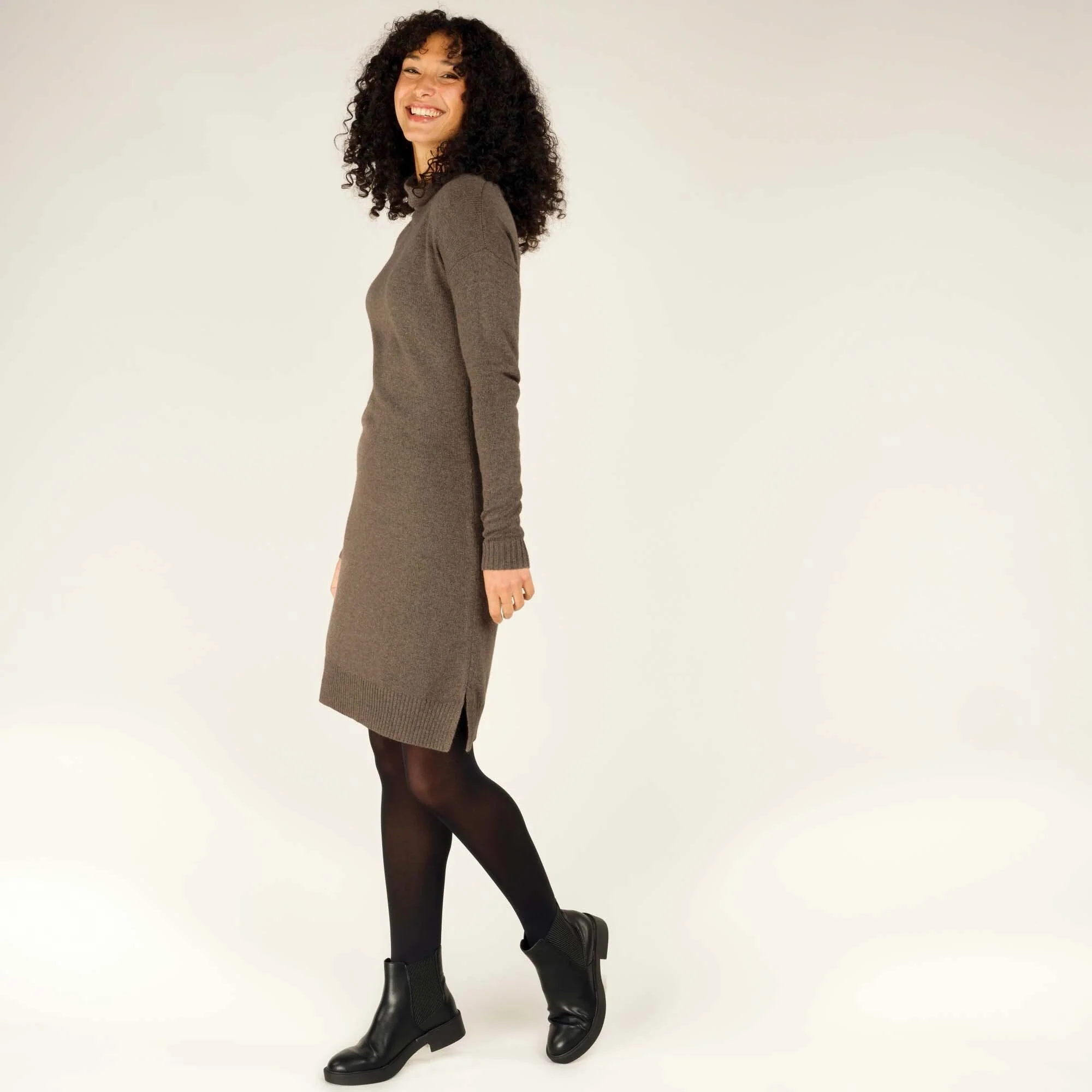 Lhakpa Mock Neck Dress - Maato Grey - Image 6