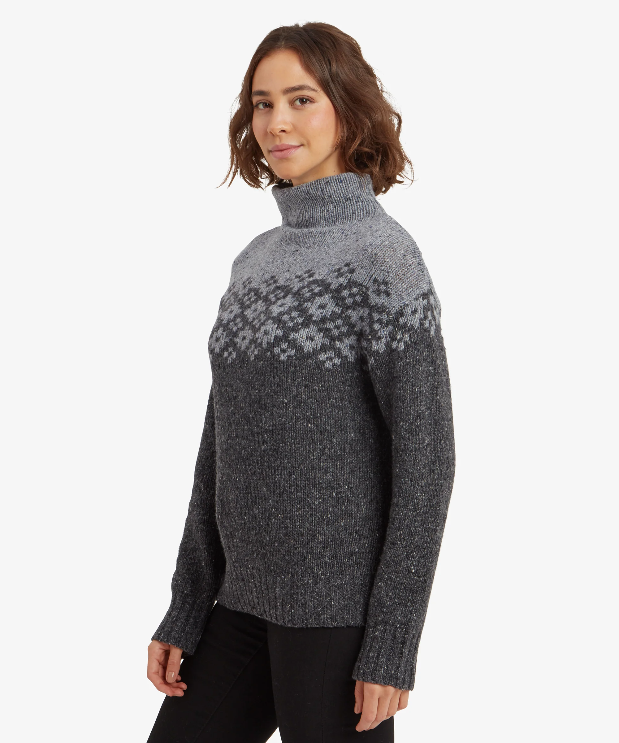 Mandari Mock Neck Sweater - Charcoal - Image 4