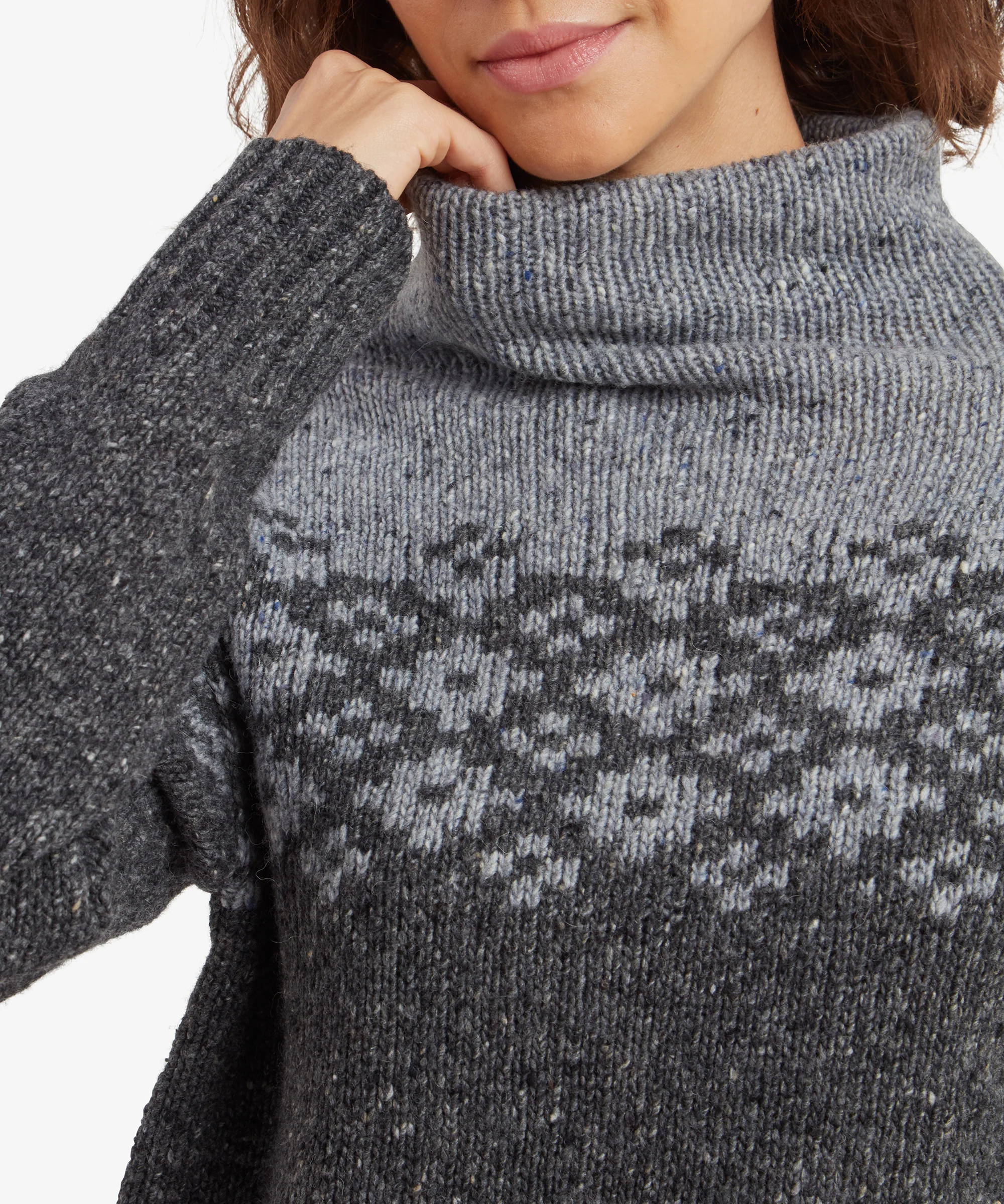 Mandari Mock Neck Sweater - Charcoal - Image 6