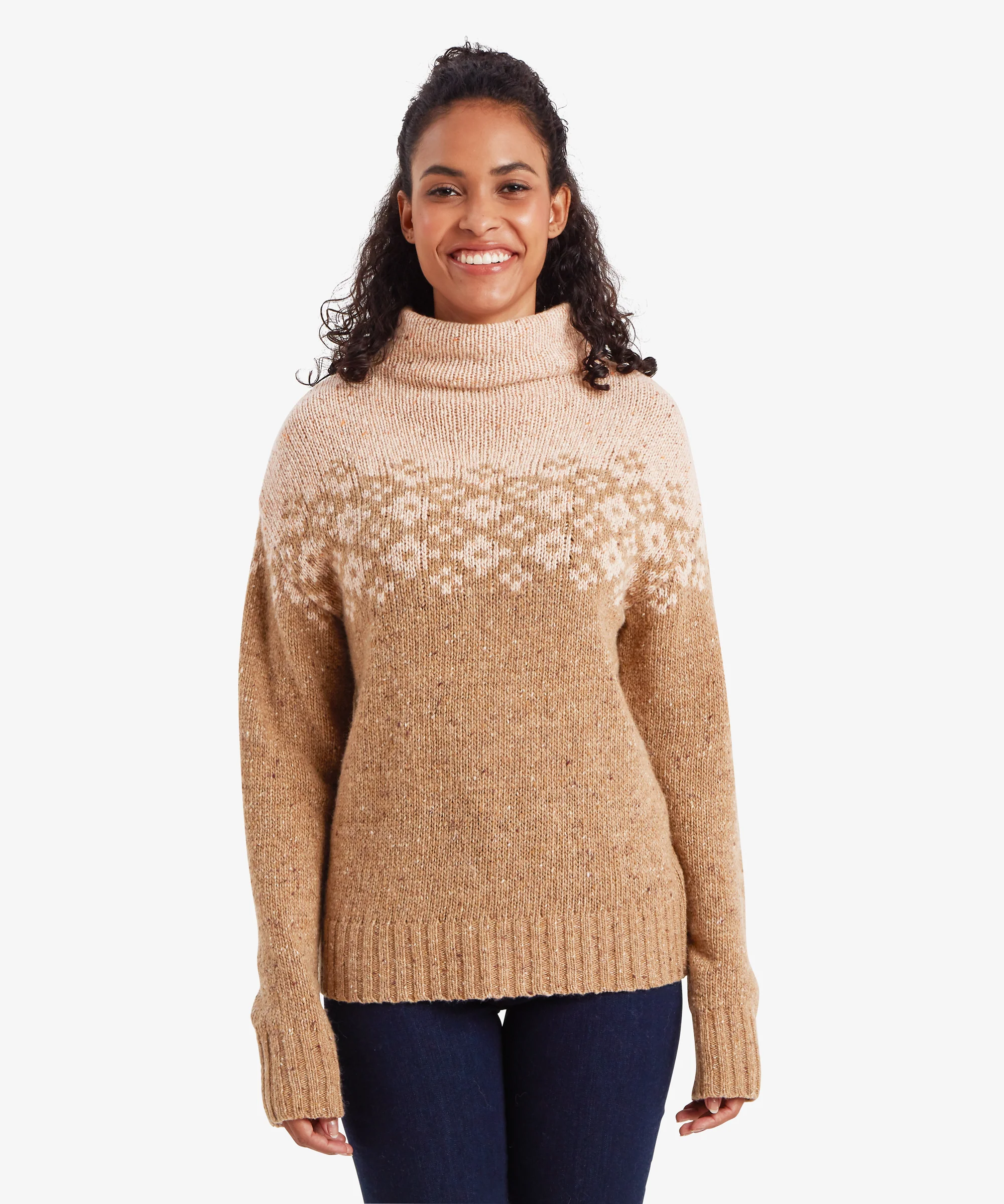 Mandari Mock Neck Sweater - Mocha - Image 2