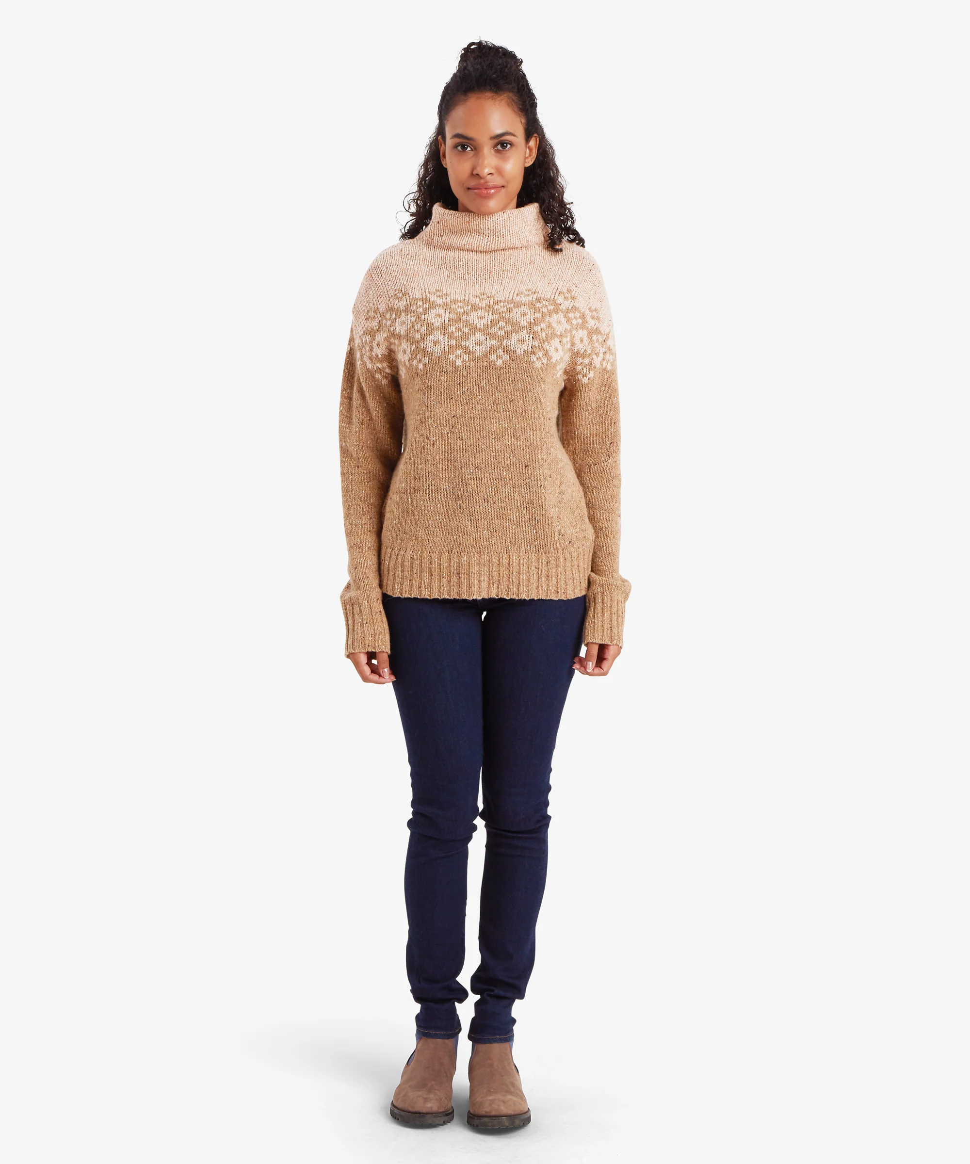 Mandari Mock Neck Sweater - Mocha - Image 3