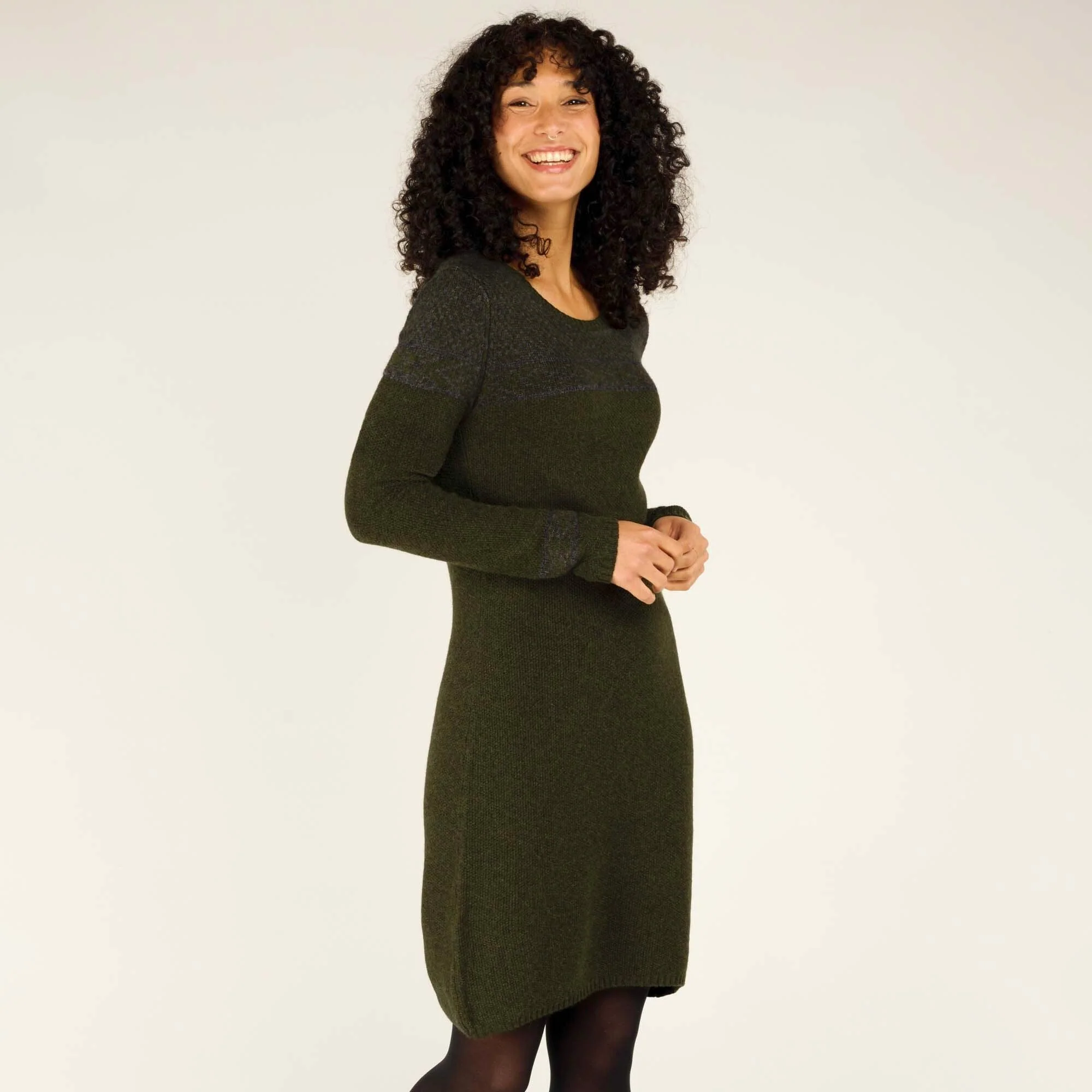 Maya Texture Dress - Evergreen - Image 4