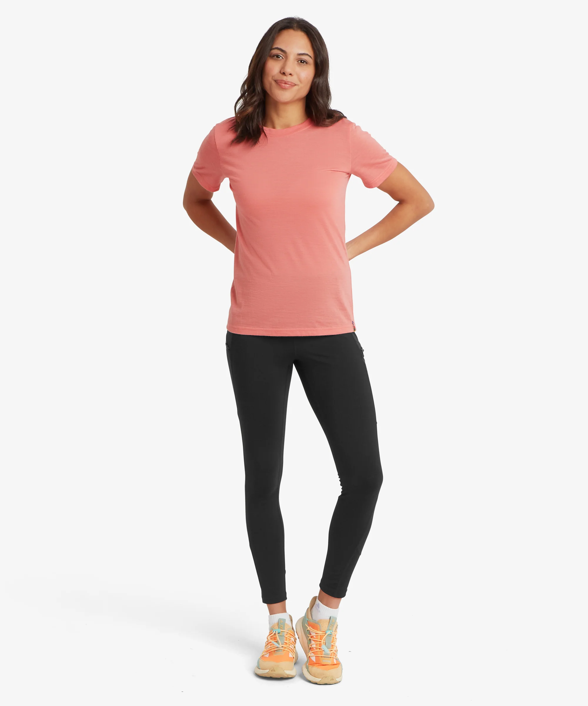 Nanda Merino Short Sleeve T-Shirt - Rose Gold - Image 3
