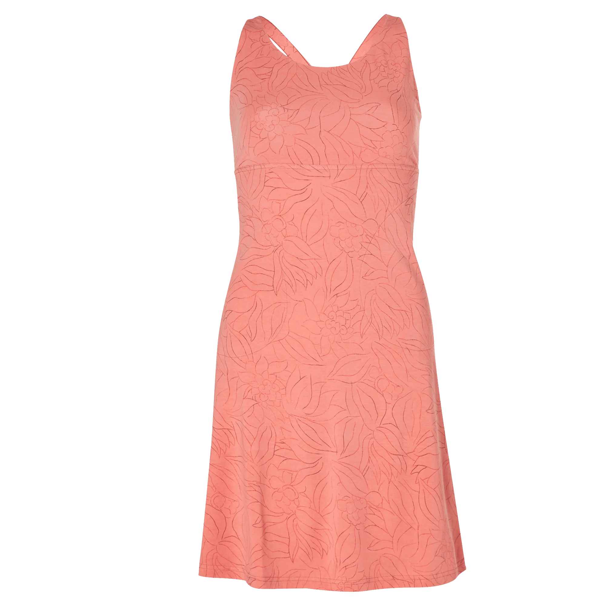 Neha Dress - Brick Dust Leaf