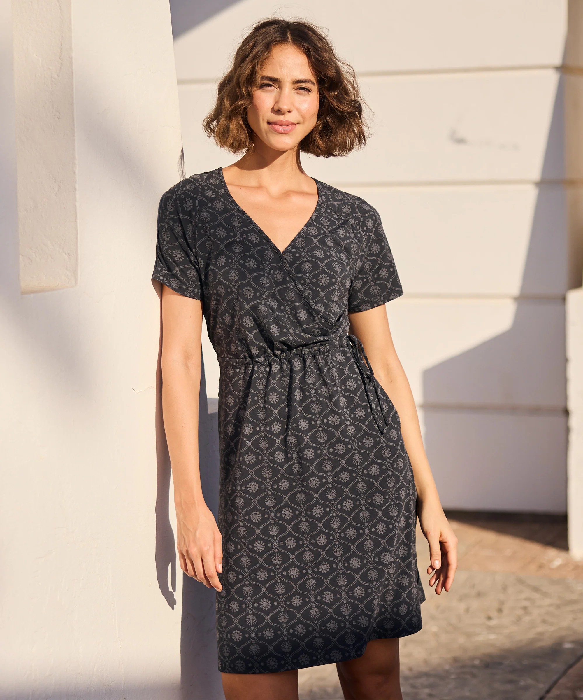 Neha Faux Wrap Dress - Black Sublime - Image 2