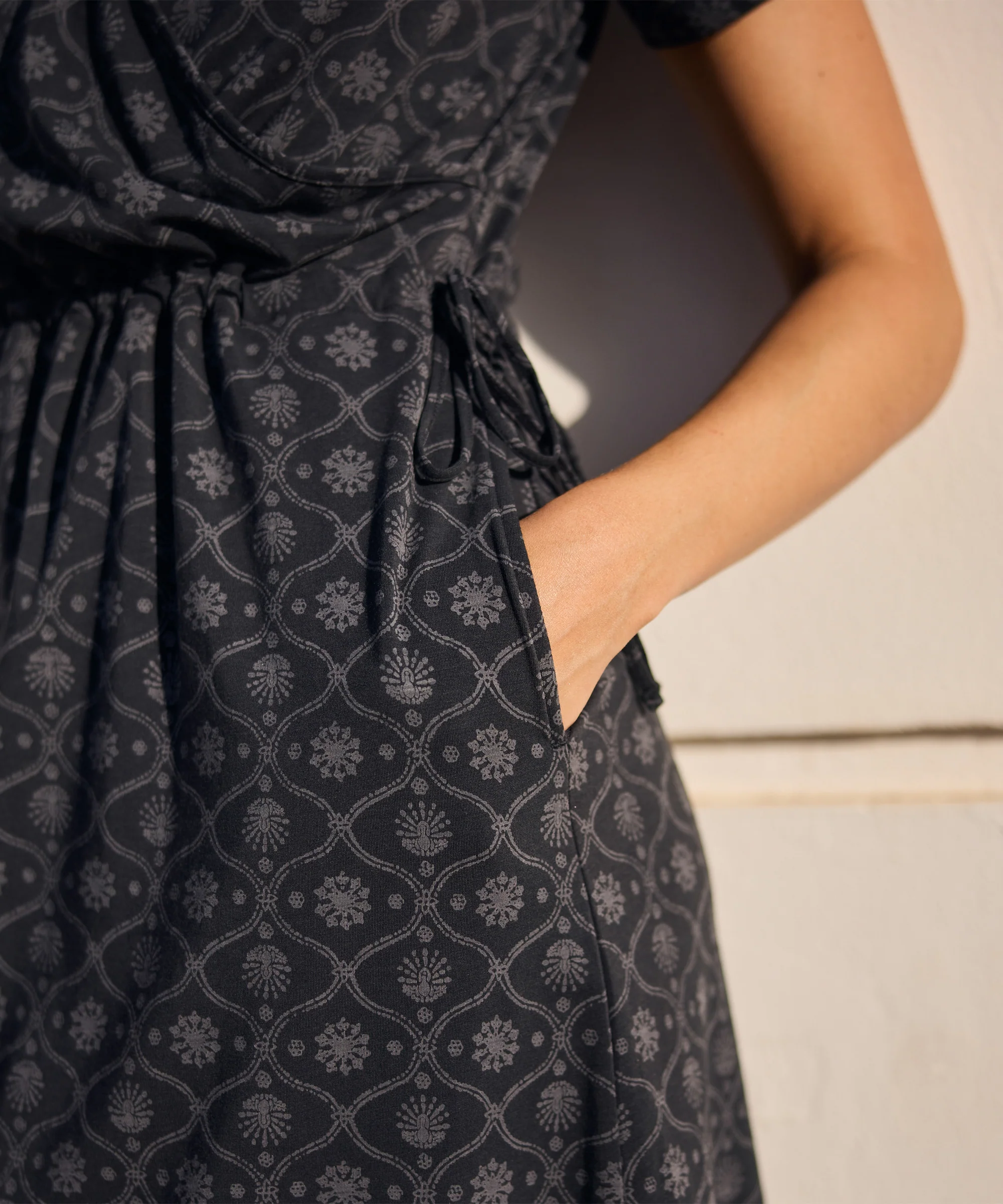 Neha Faux Wrap Dress - Black Sublime - Image 5