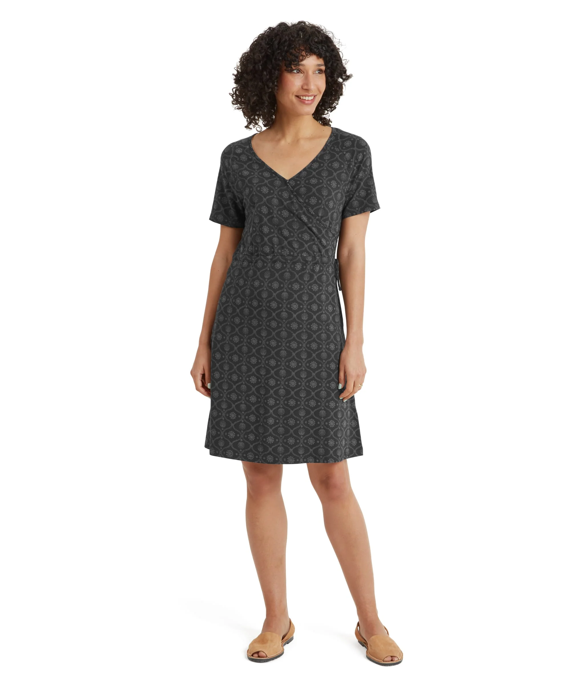 Neha Faux Wrap Dress - Black Sublime - Image 6