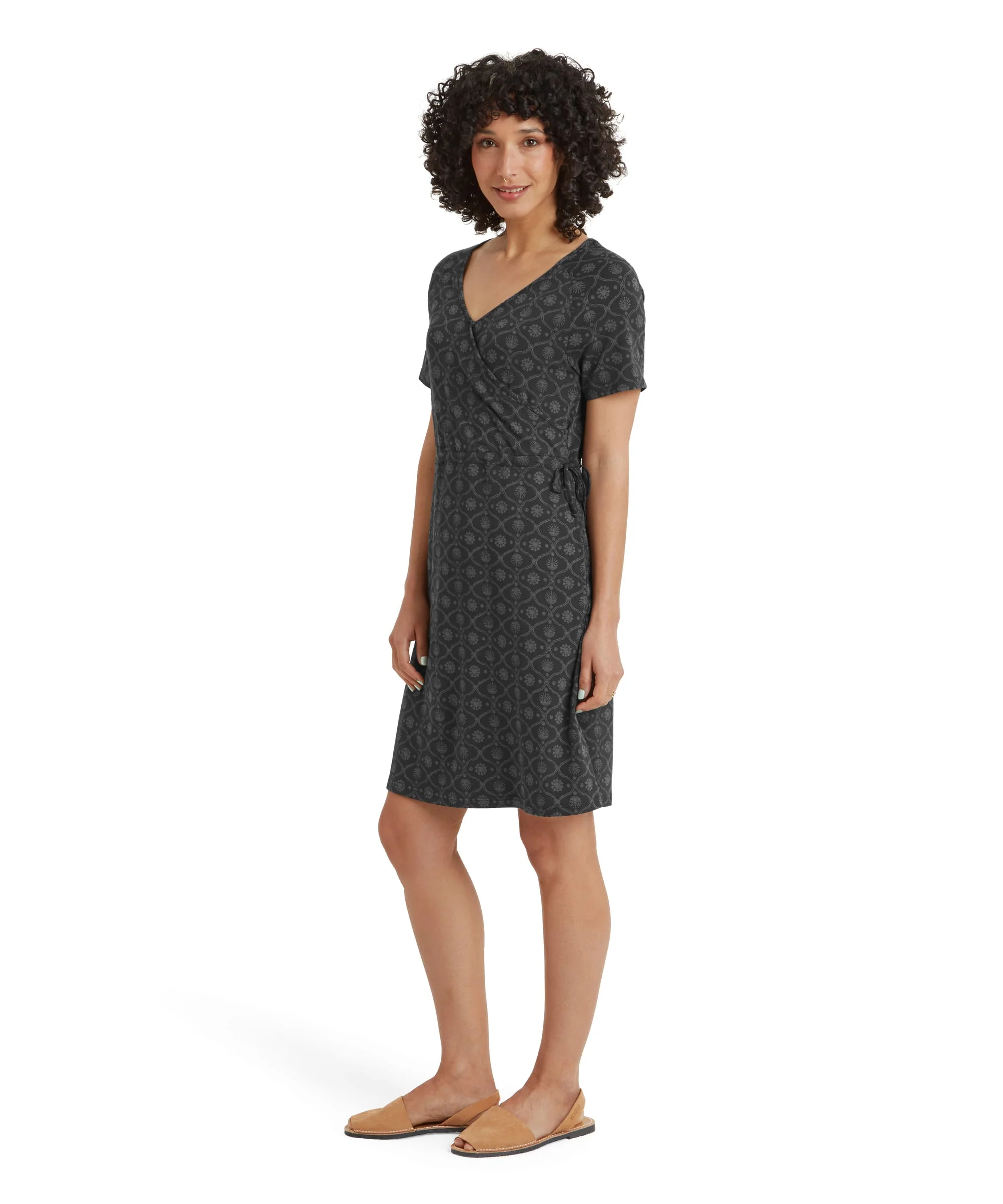 Neha Faux Wrap Dress - Black Sublime - Image 7