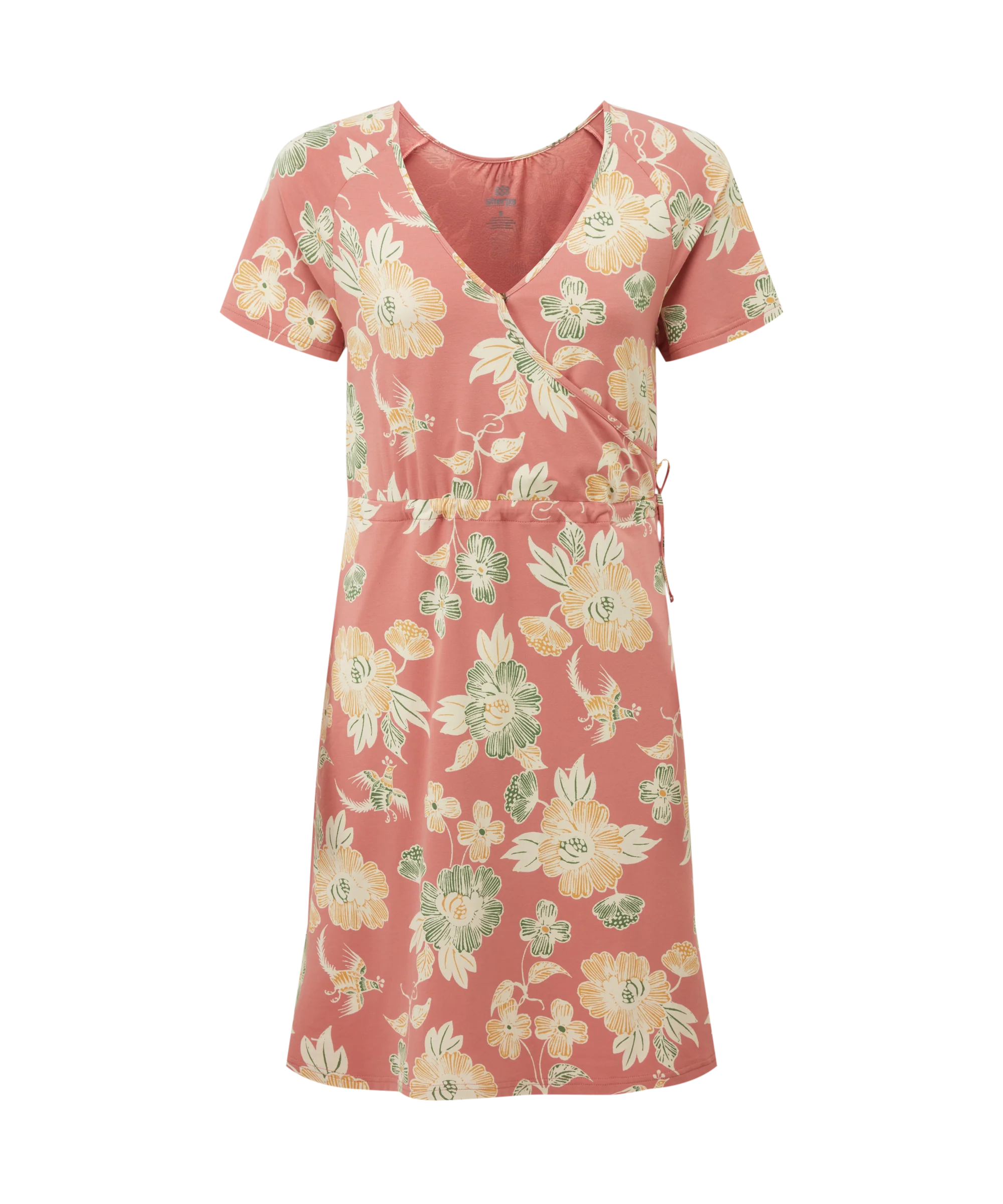 Neha Faux Wrap Dress - Floral Brick Dust Floral