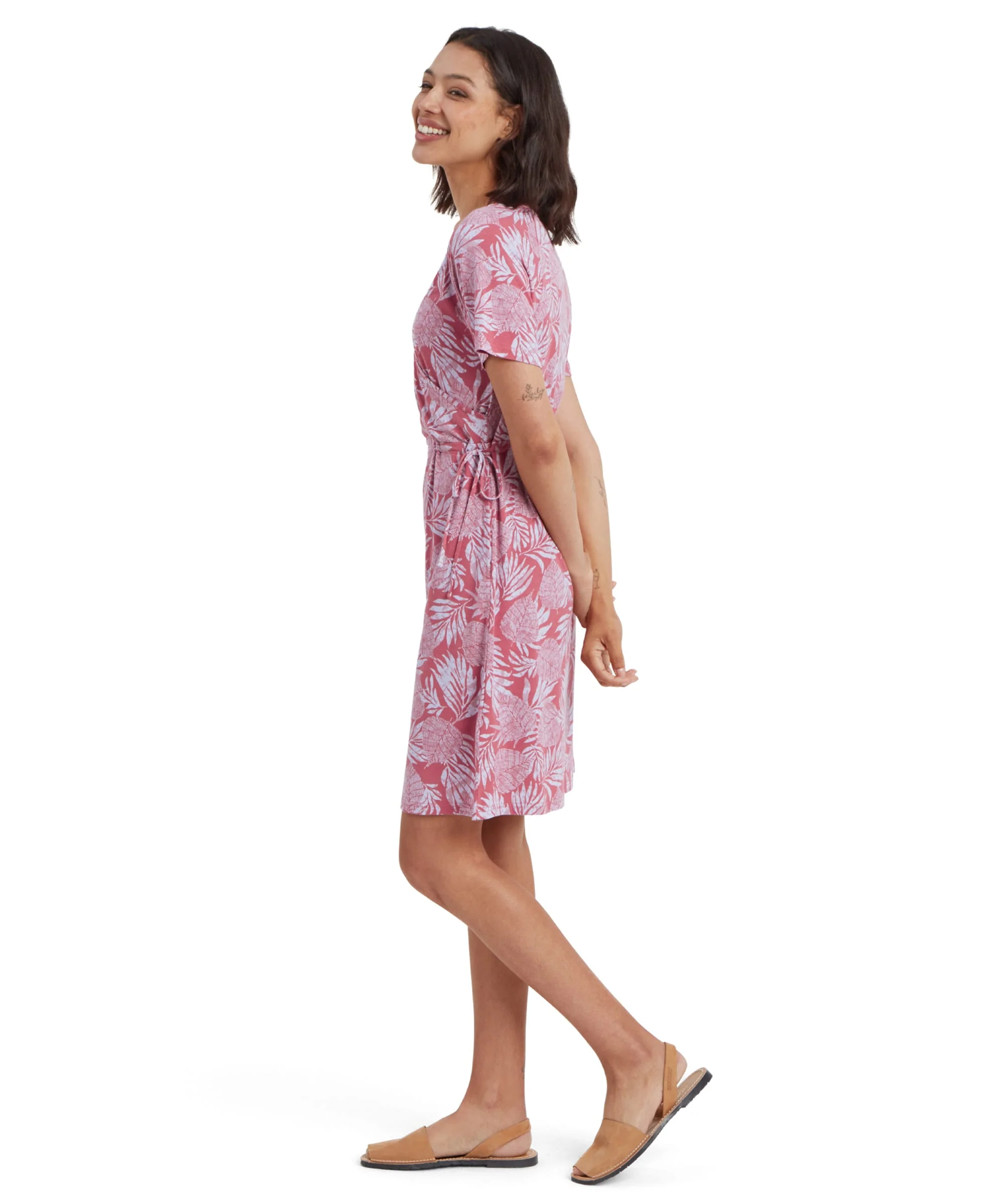 Neha Faux Wrap Dress - Rosie Bhodi Leaf - Image 3