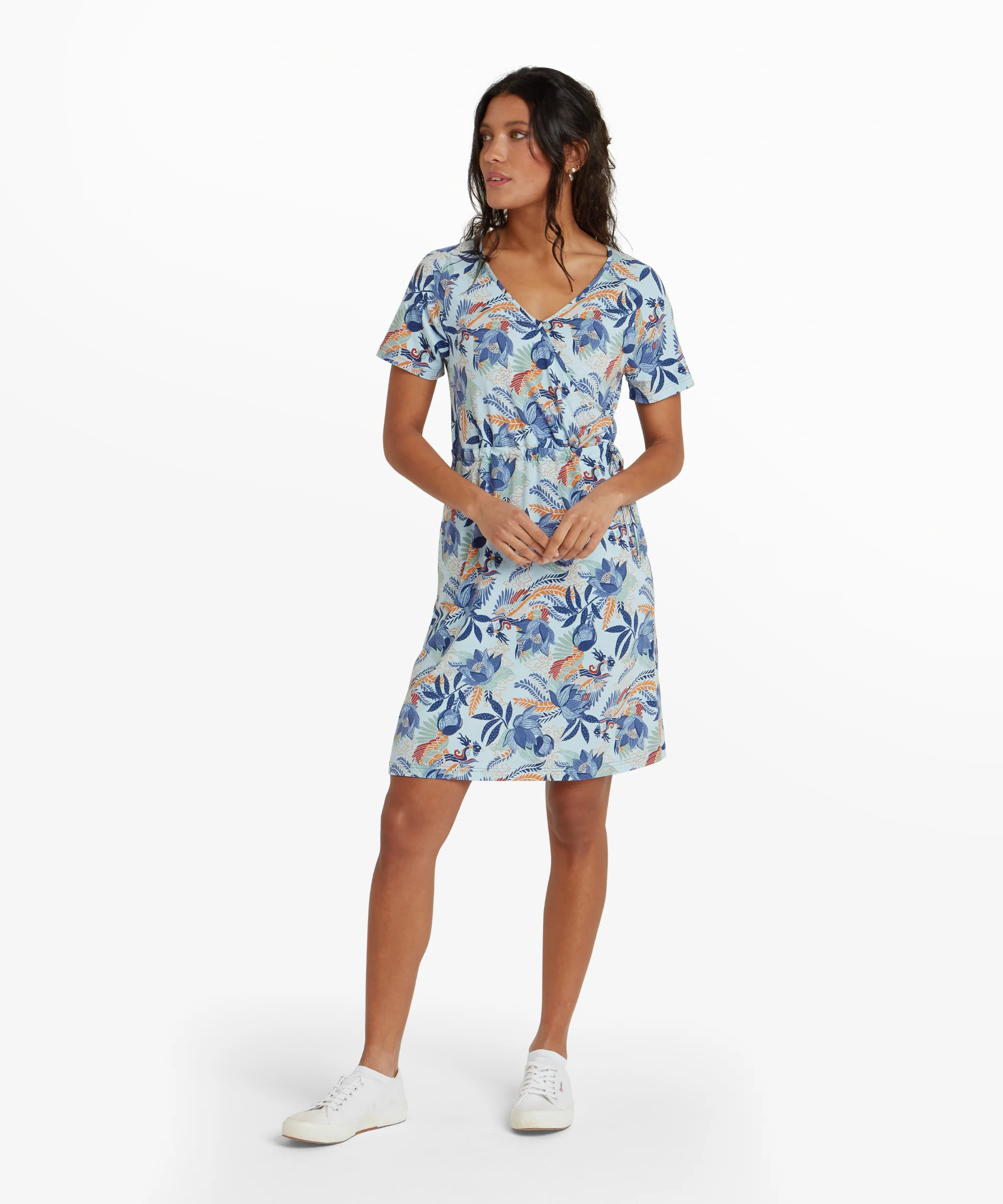 Neha Faux Wrap Dress - Seaport Blue Peacock - Image 2