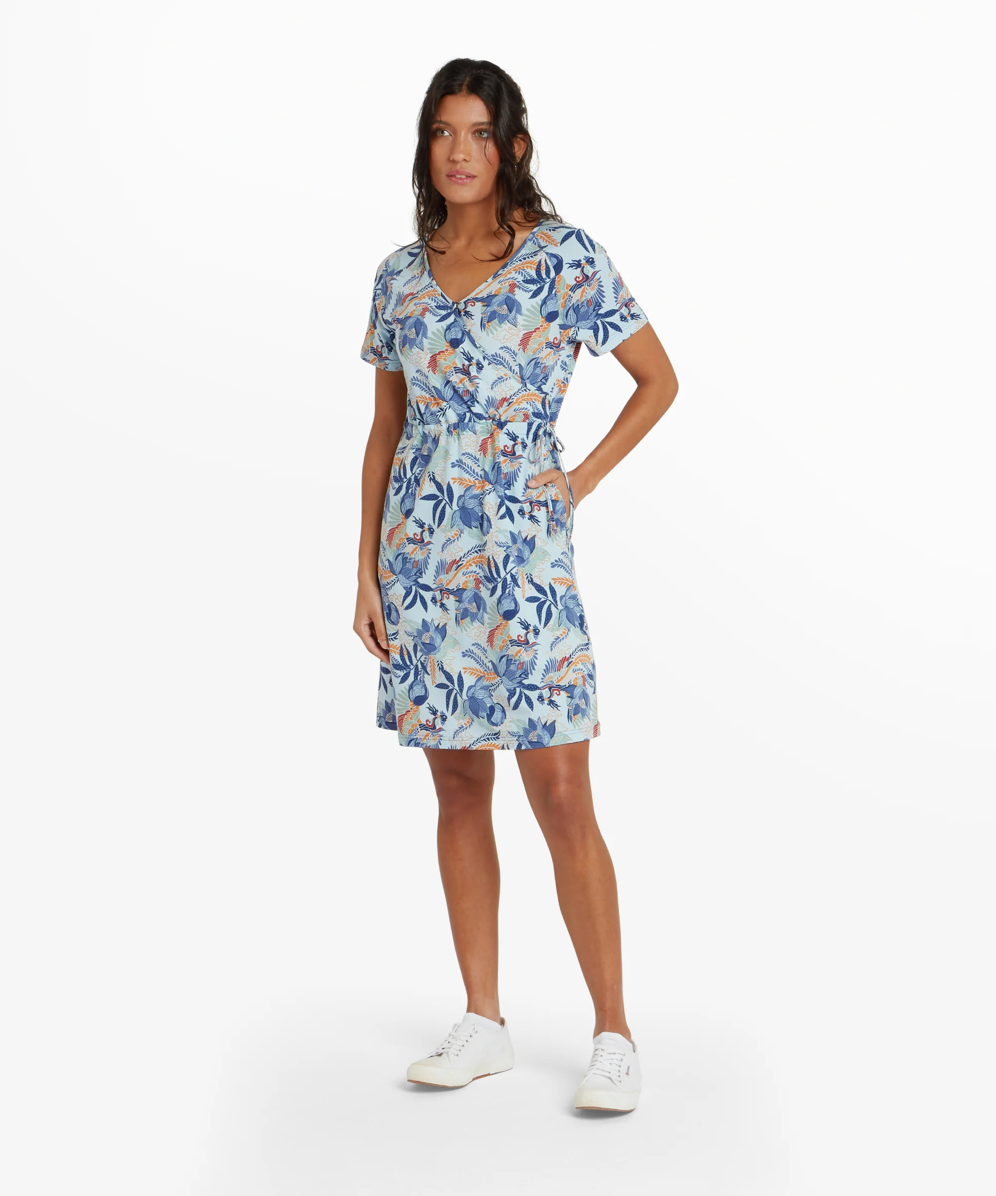 Neha Faux Wrap Dress - Seaport Blue Peacock - Image 3