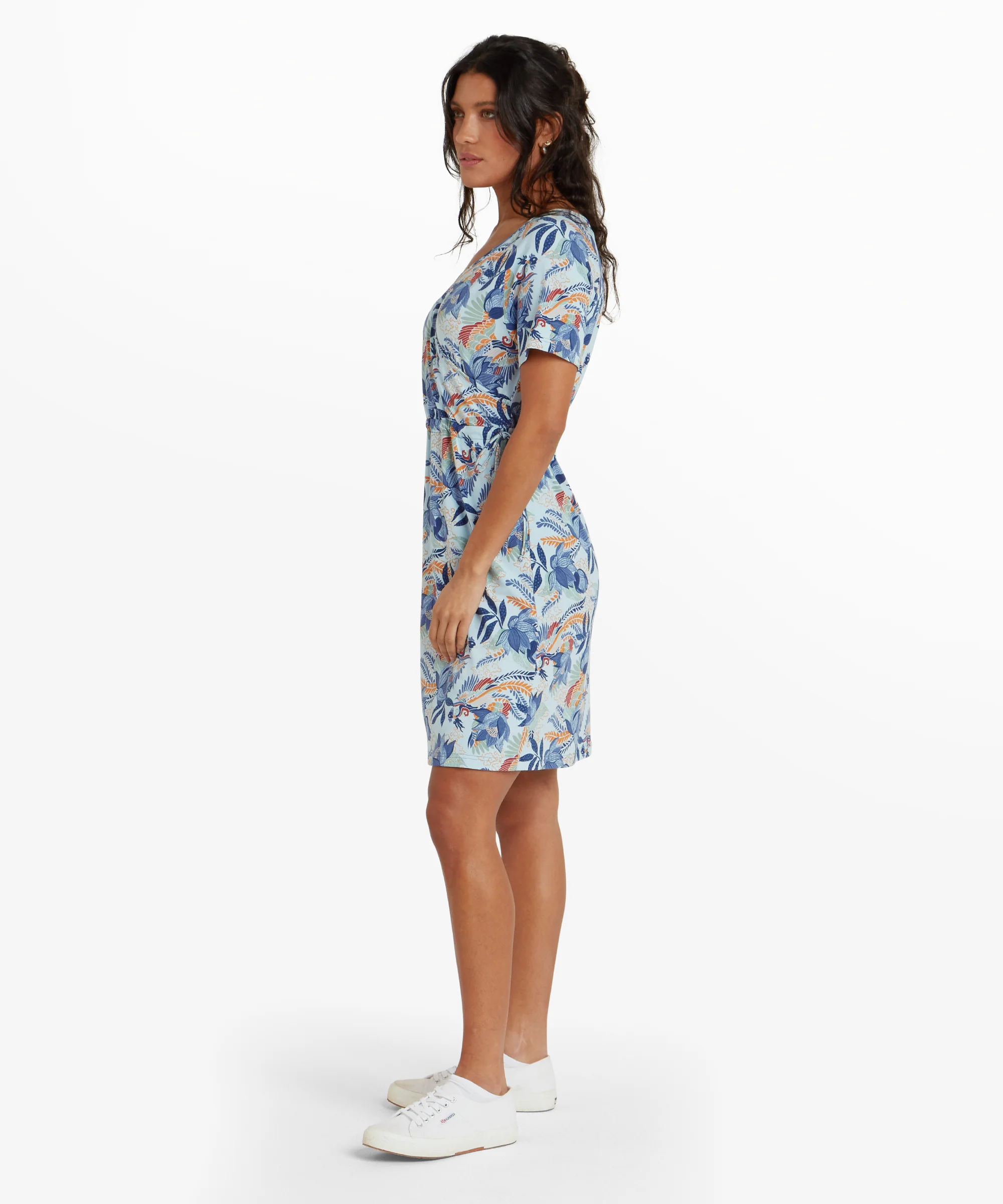 Neha Faux Wrap Dress - Seaport Blue Peacock - Image 4