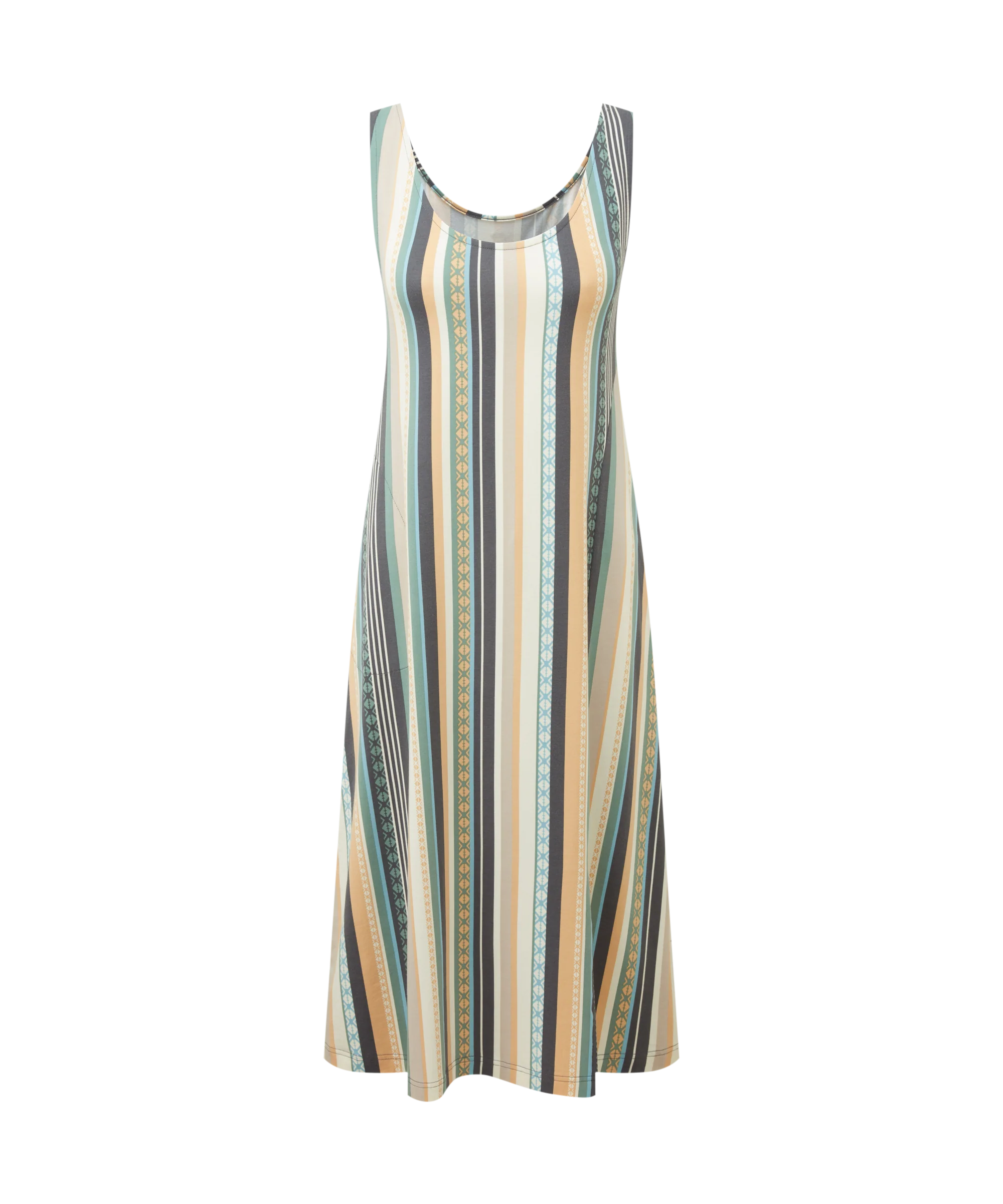 Neha Long Tank Dress - Black Indreni
